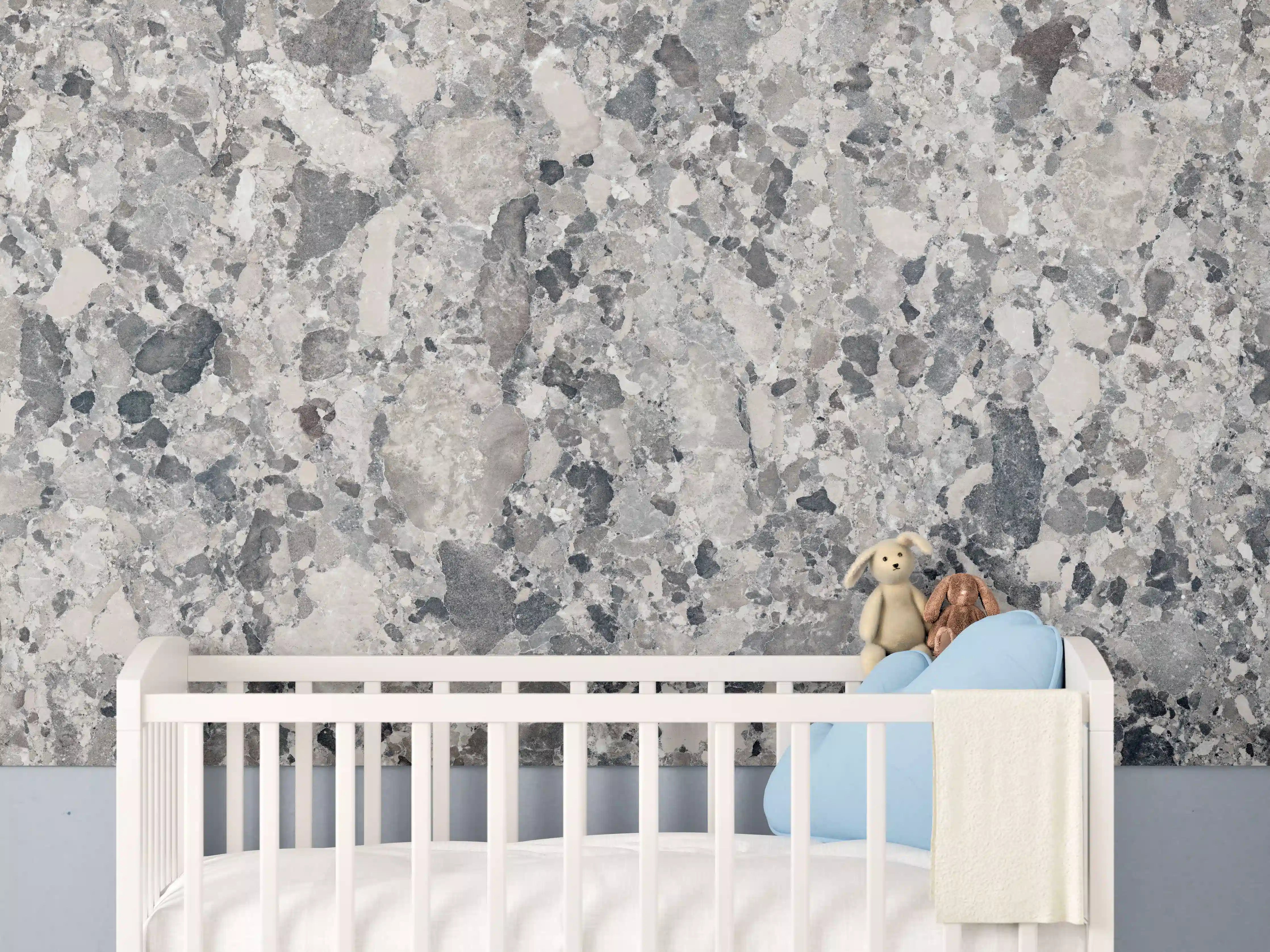 Babyzimmer Wandgestaltung - Vintage Granit-Textur