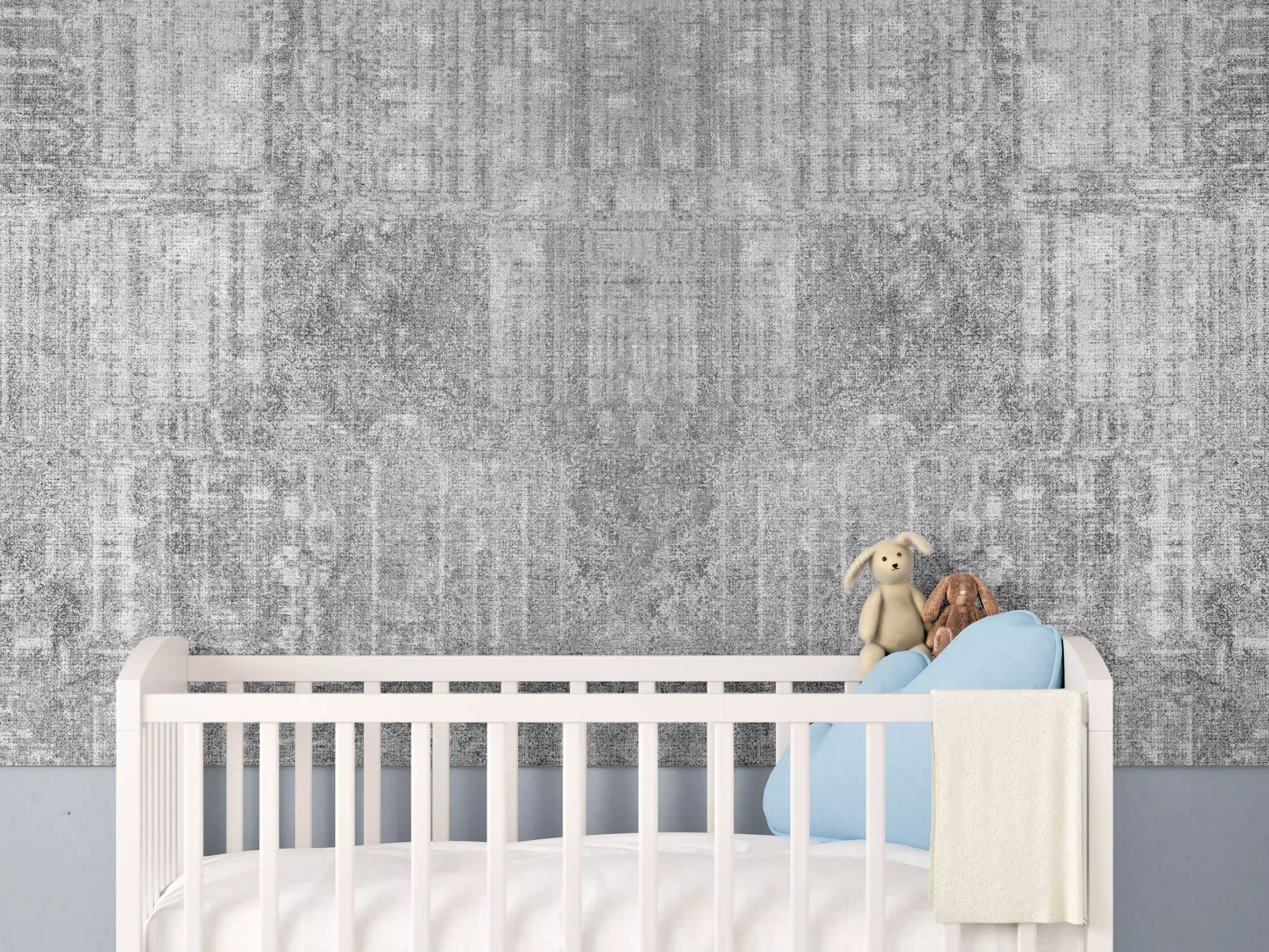 Babyzimmer Wandgestaltung - Vintage Grau-Beton Textur Panorama
