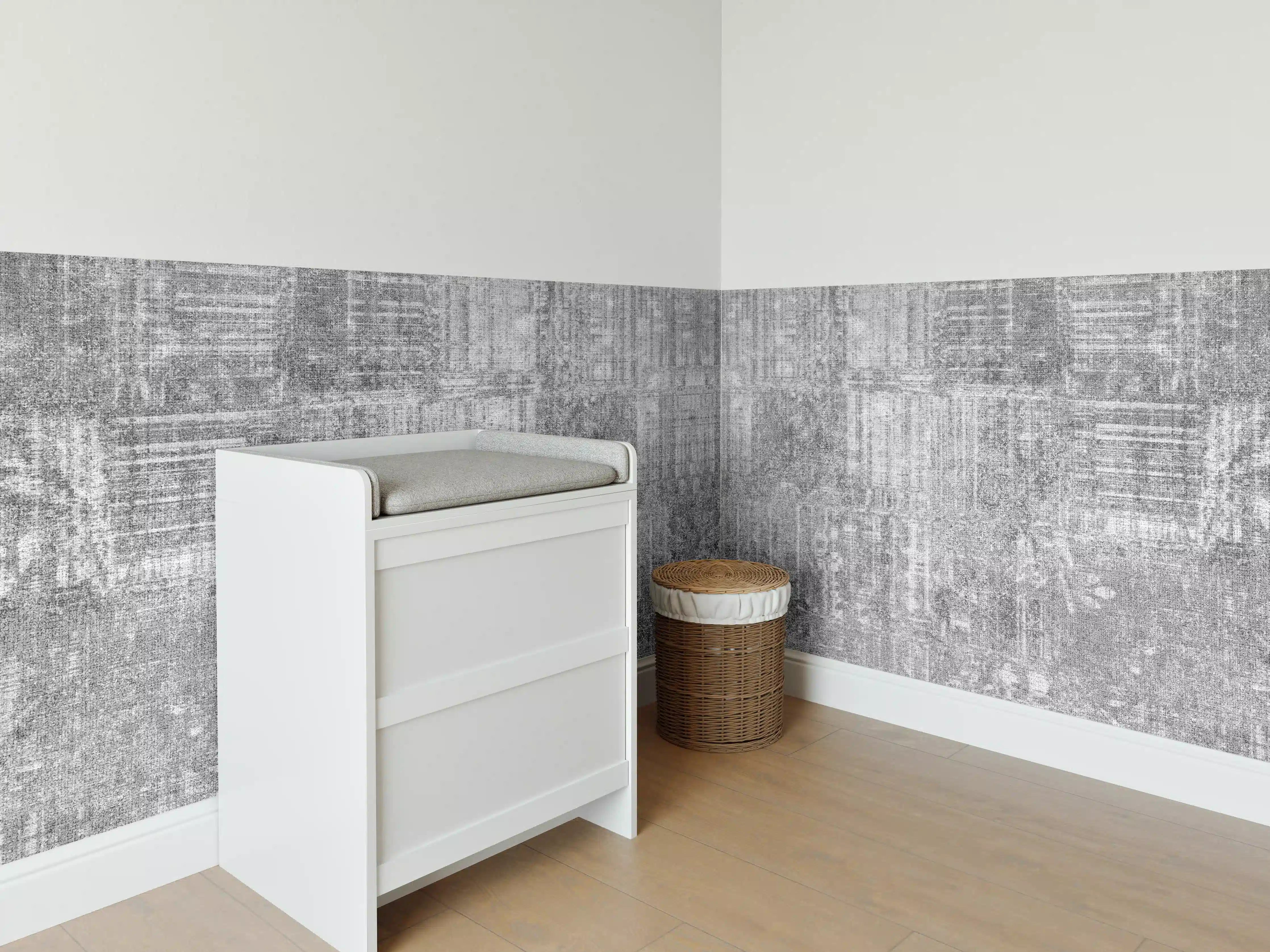 Babyzimmer Wandgestaltung - Vintage Grau-Beton Textur Panorama