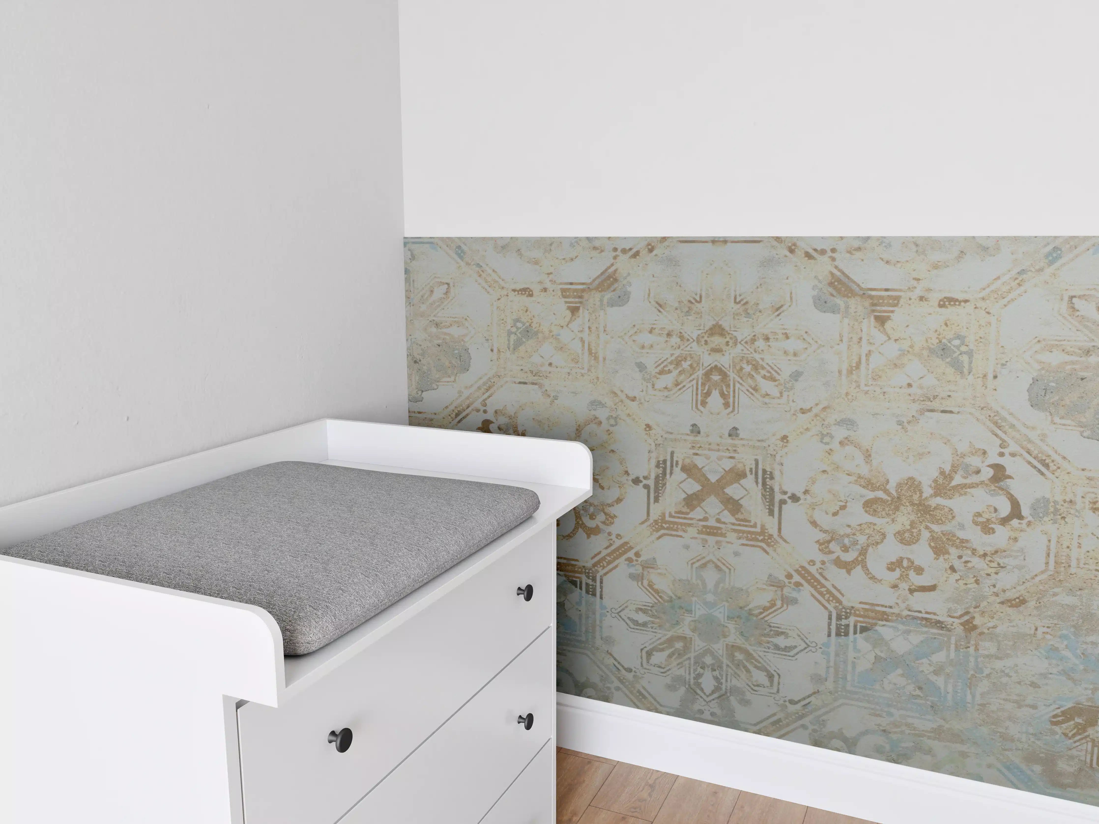 Babyzimmer Wandgestaltung - Vintage Tapetenmuster