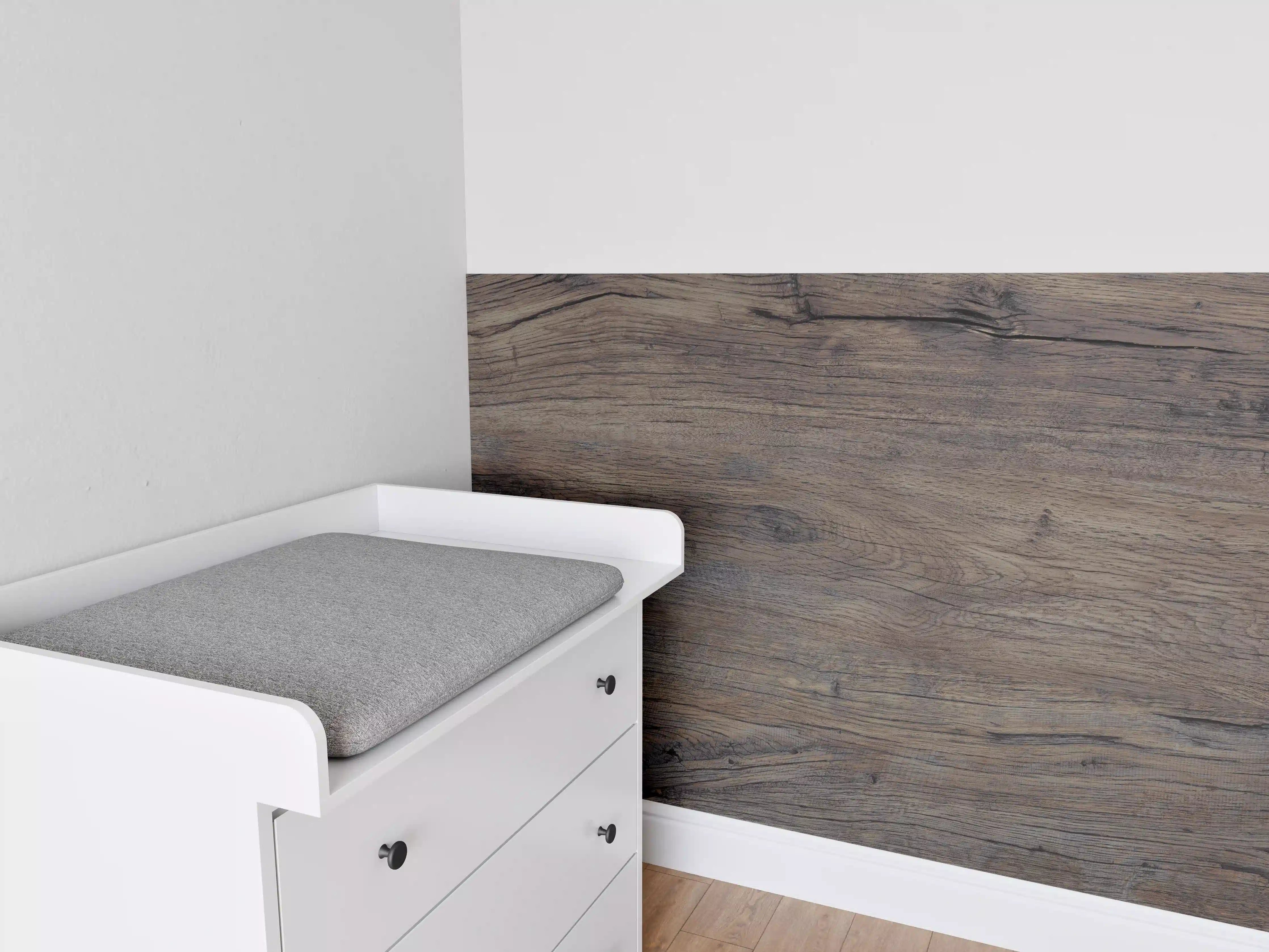 Babyzimmer Wandgestaltung - Vintage gräuliche Holztextur