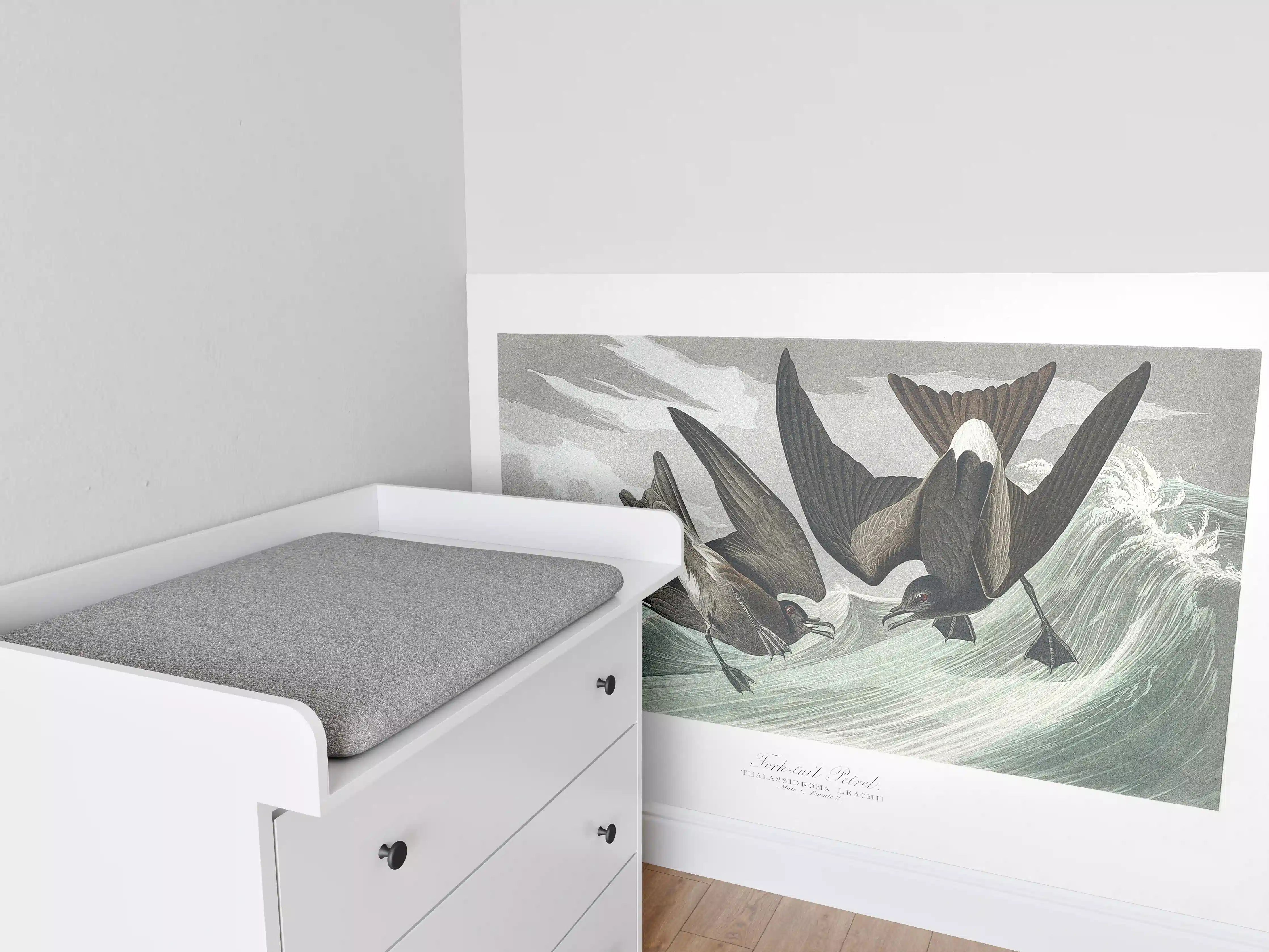 Babyzimmer Wandgestaltung - Vögel mitten im Meer - Robert Havell 