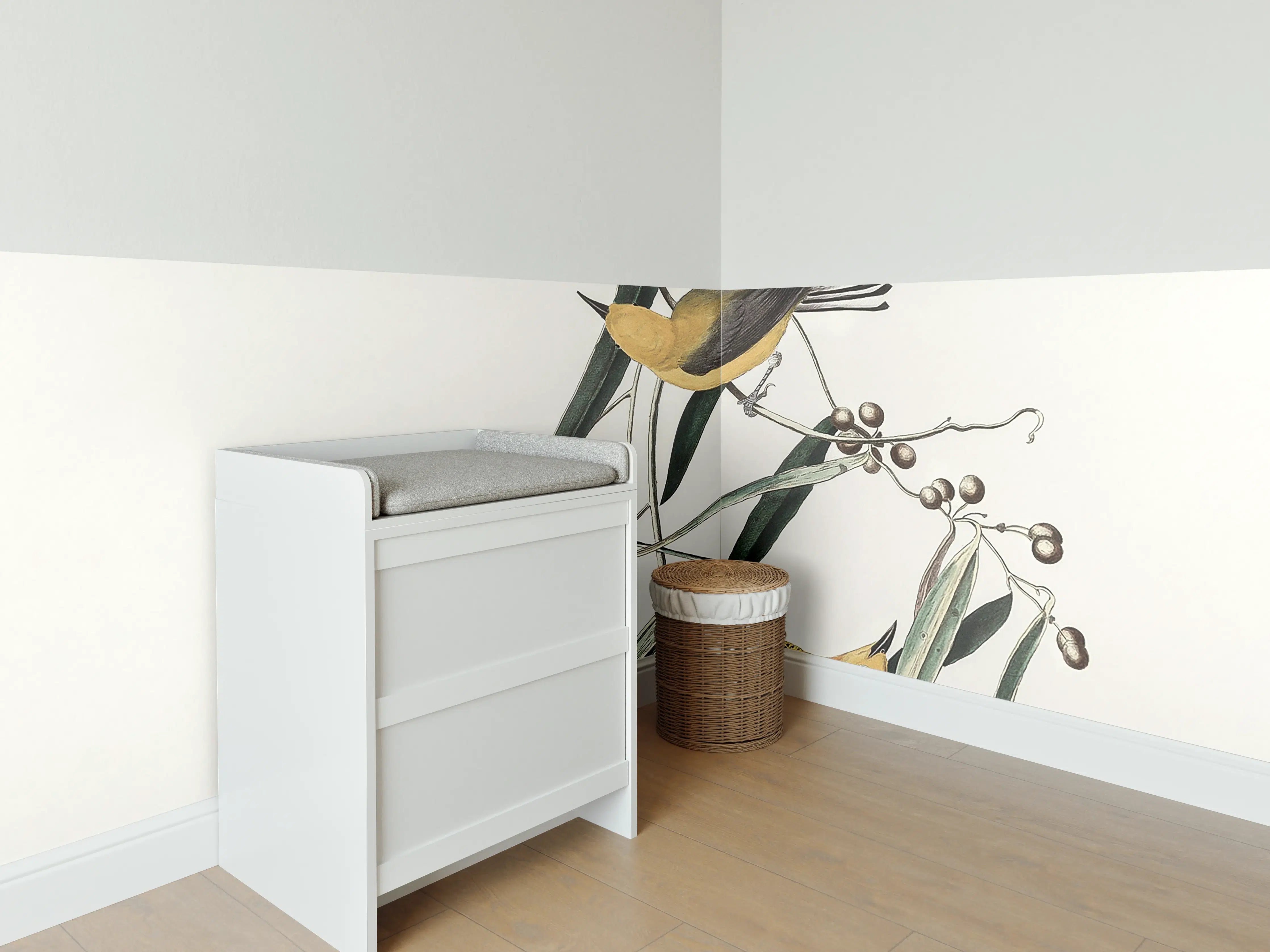Babyzimmer Wandgestaltung - Vogel im Äther