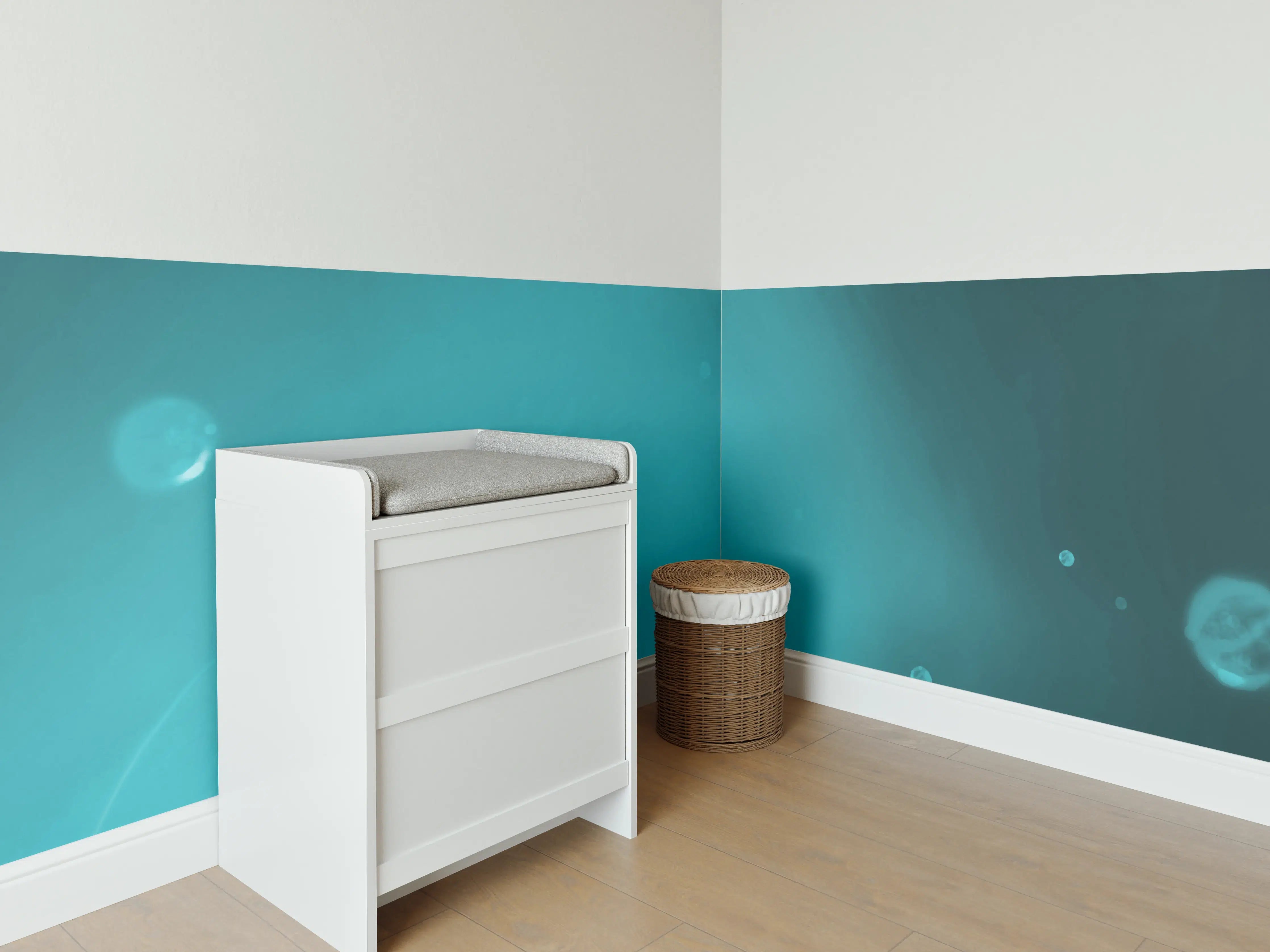 Babyzimmer Wandgestaltung - Wässriger Tauchgang