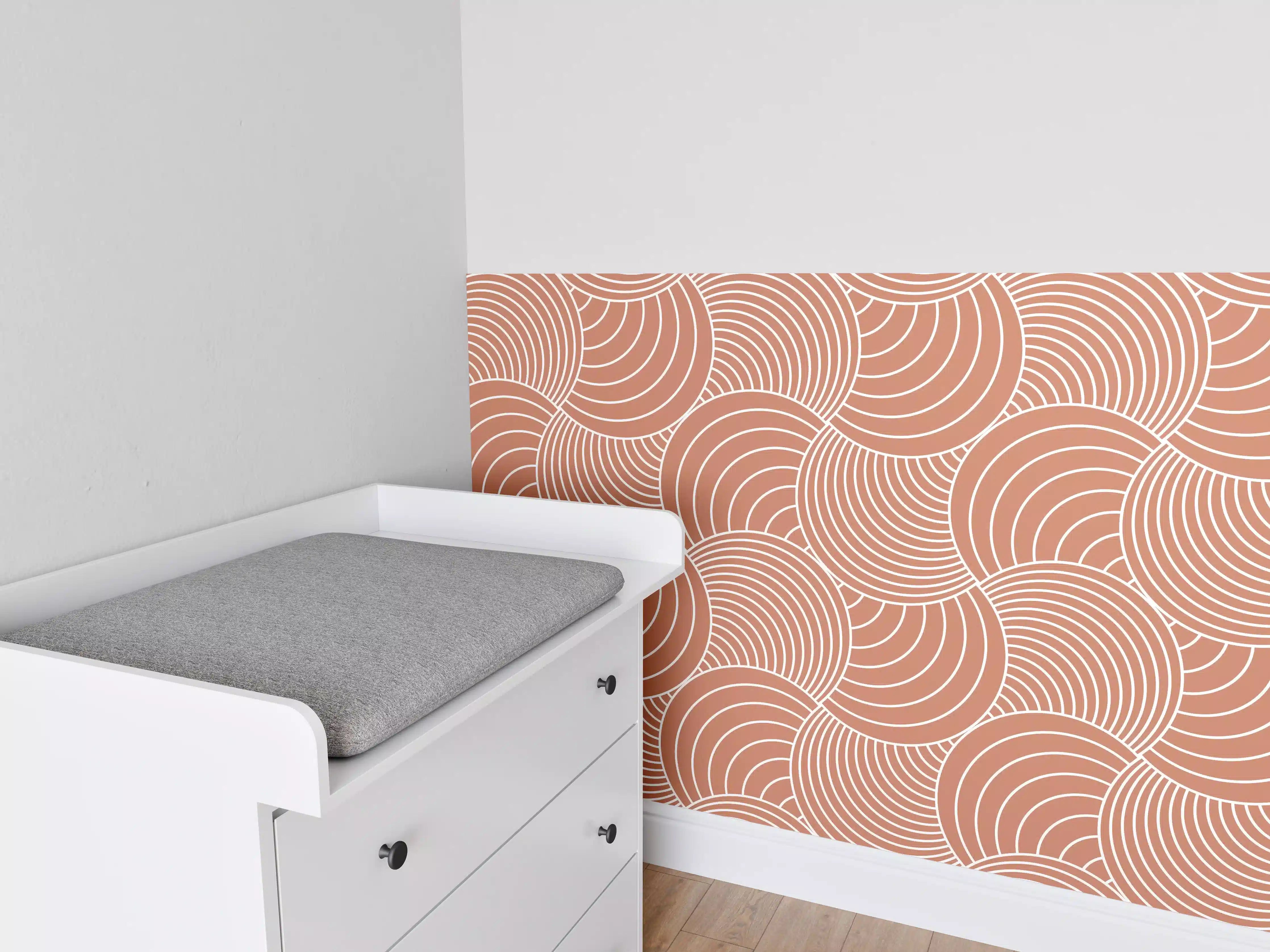 Babyzimmer Wandgestaltung - Warmes Terracotta-Motiv