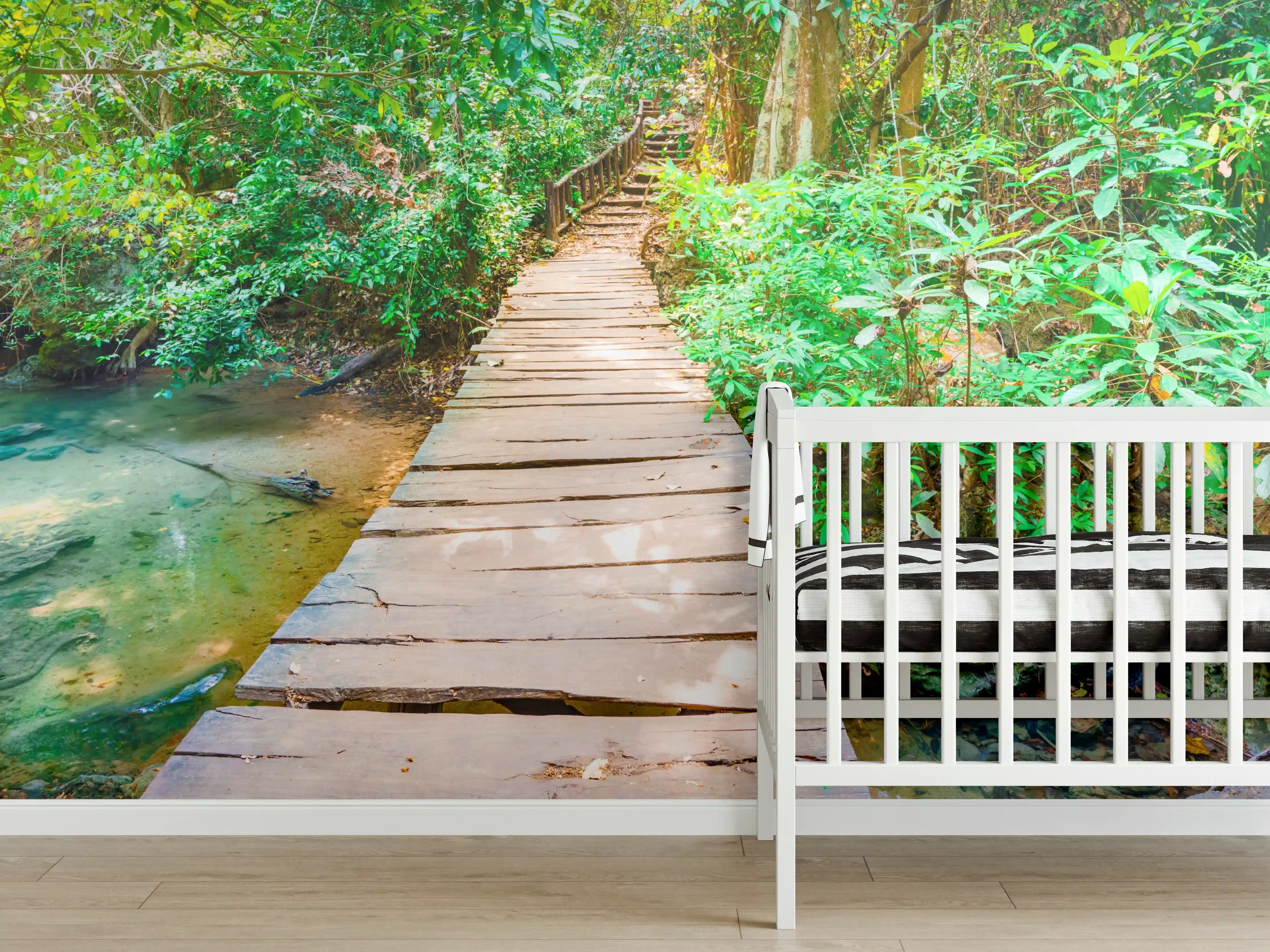 Babyzimmer Wandgestaltung - Wasserfall im Erawan-Nationalpark