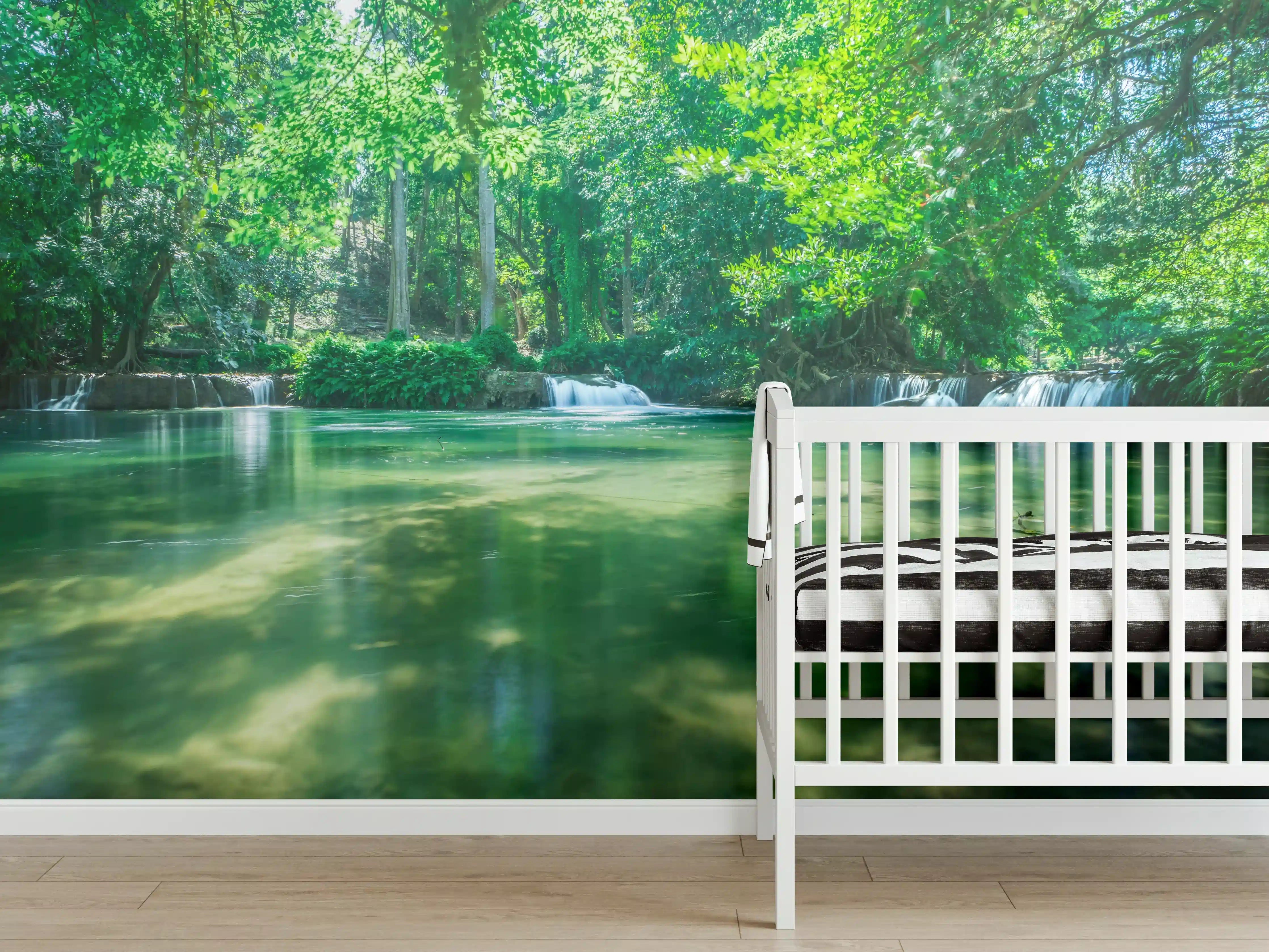 Babyzimmer Wandgestaltung - Wasserfall in Chet Sao No