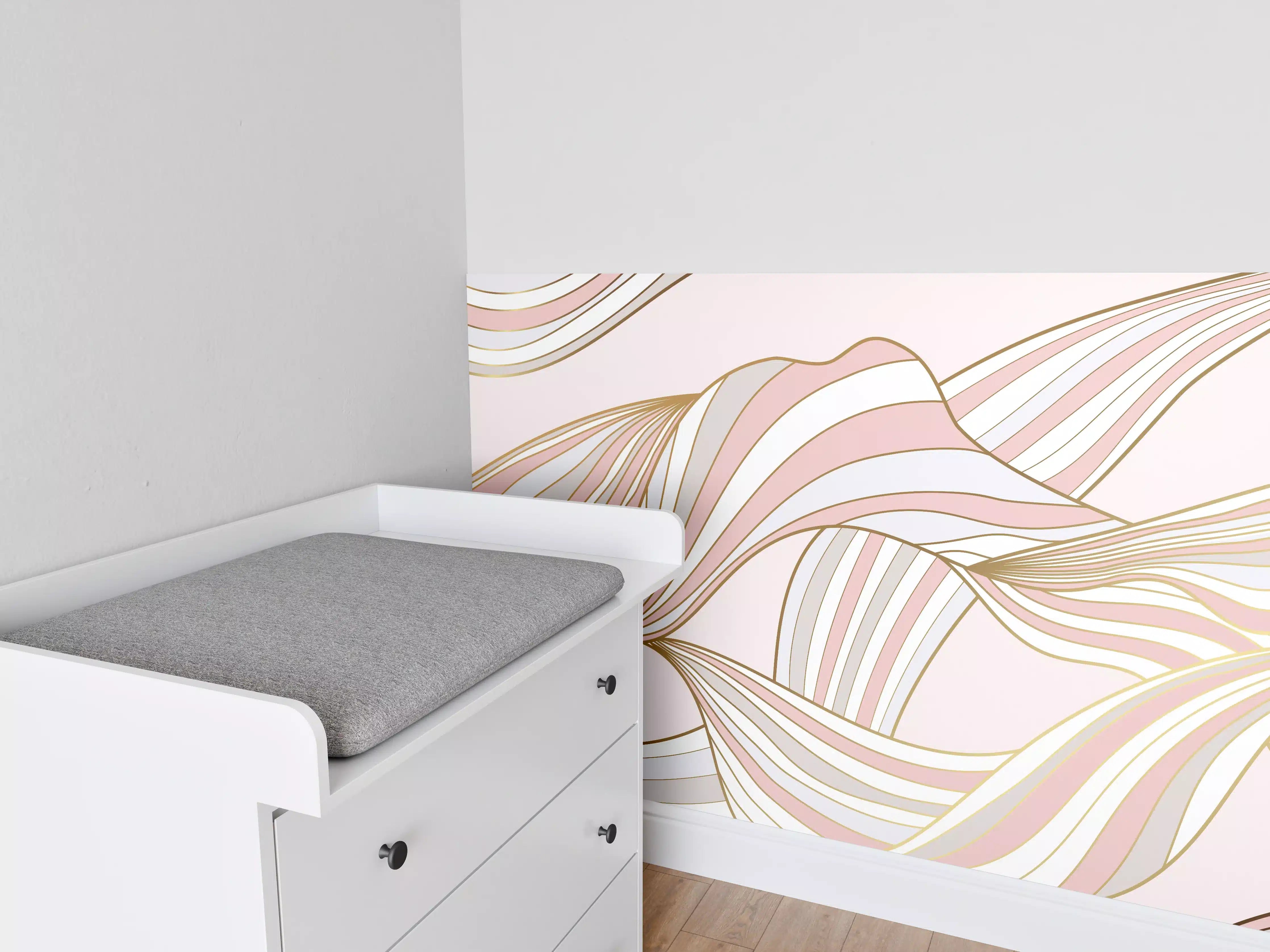 Babyzimmer Wandgestaltung - Weiche bevorstehende Linien in Pastellfarben