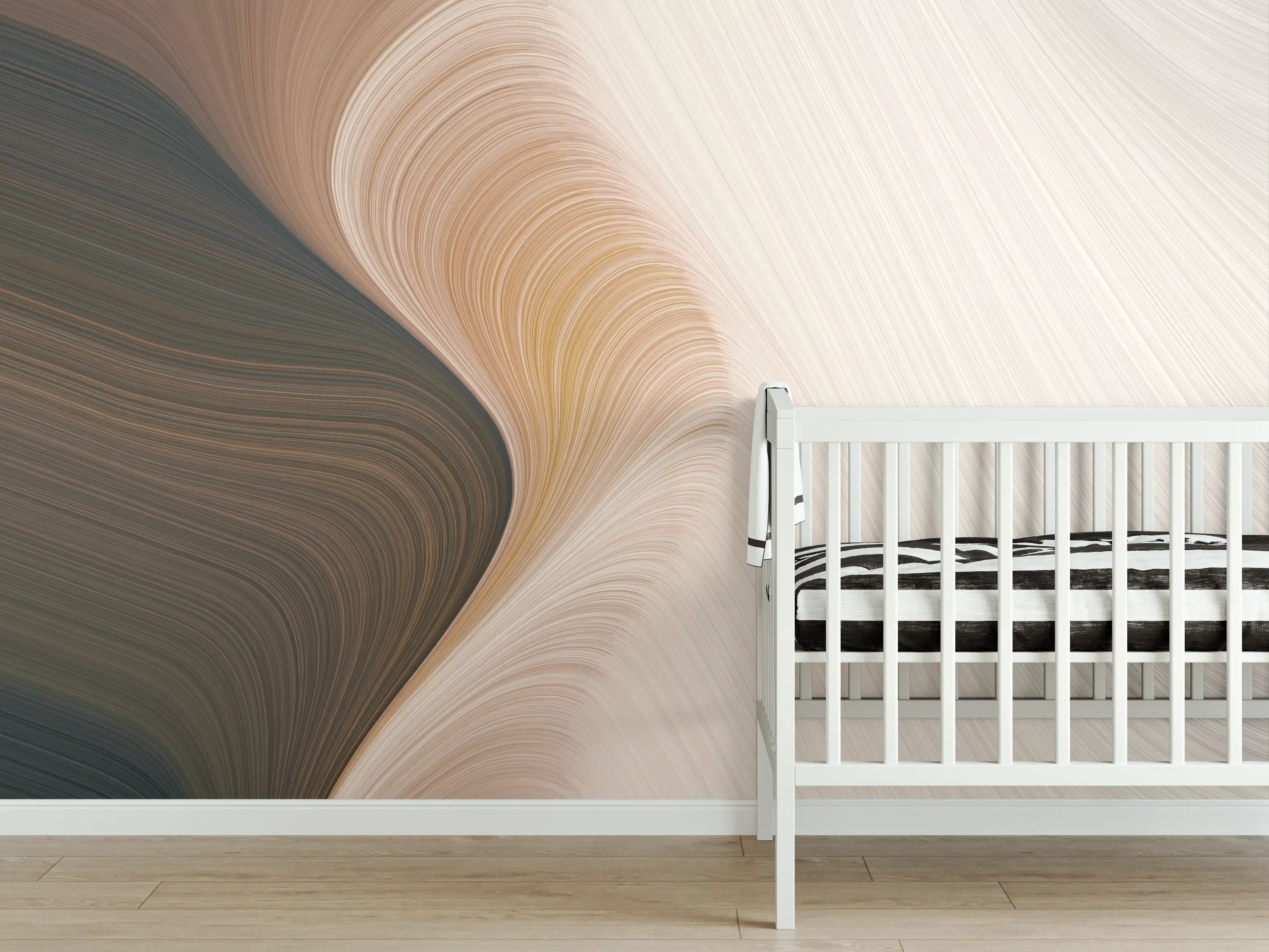 Babyzimmer Wandgestaltung - Weiche, elegante Farbverläufe in Creme und Taupe