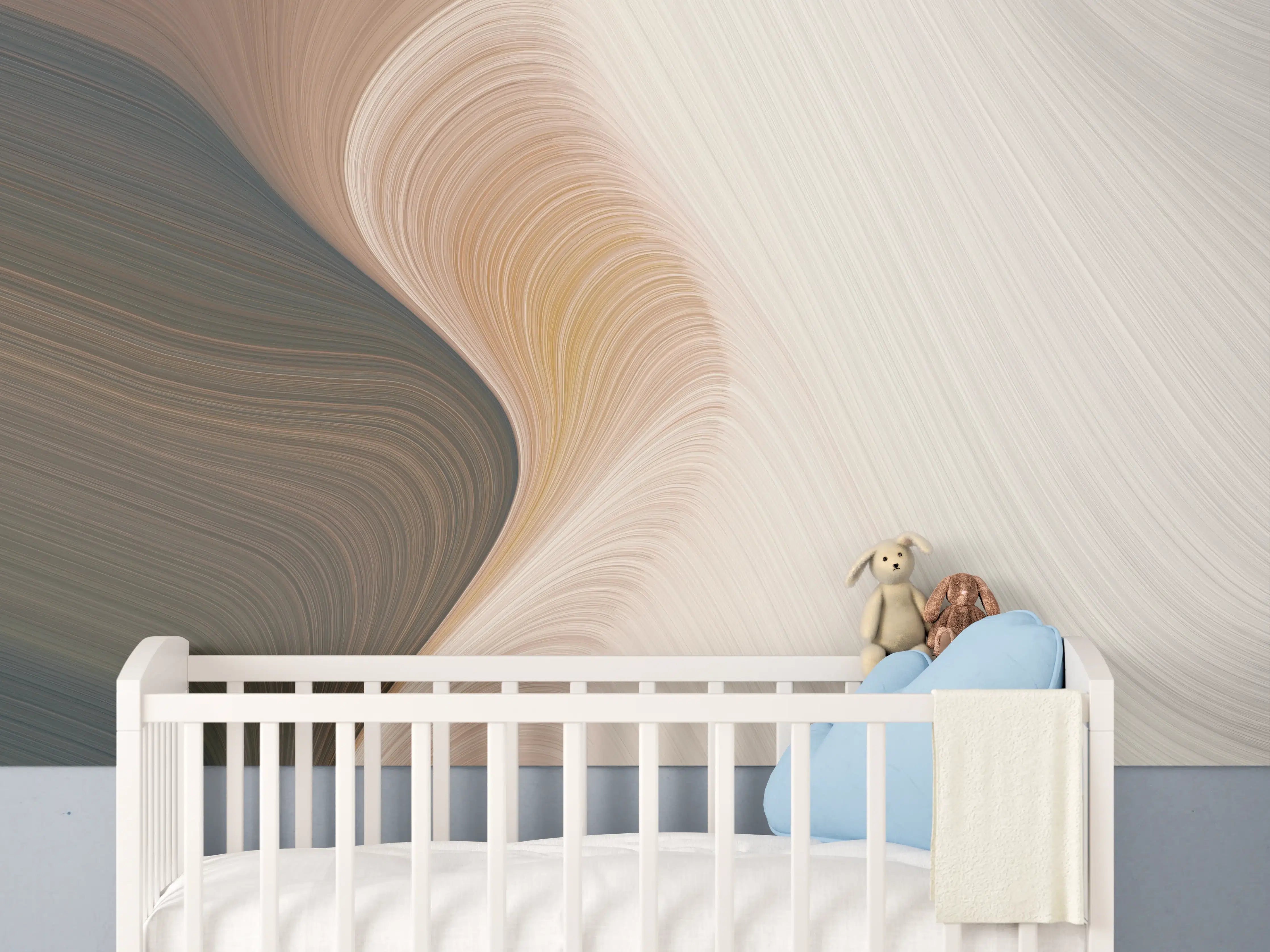 Babyzimmer Wandgestaltung - Weiche, elegante Farbverläufe in Creme und Taupe