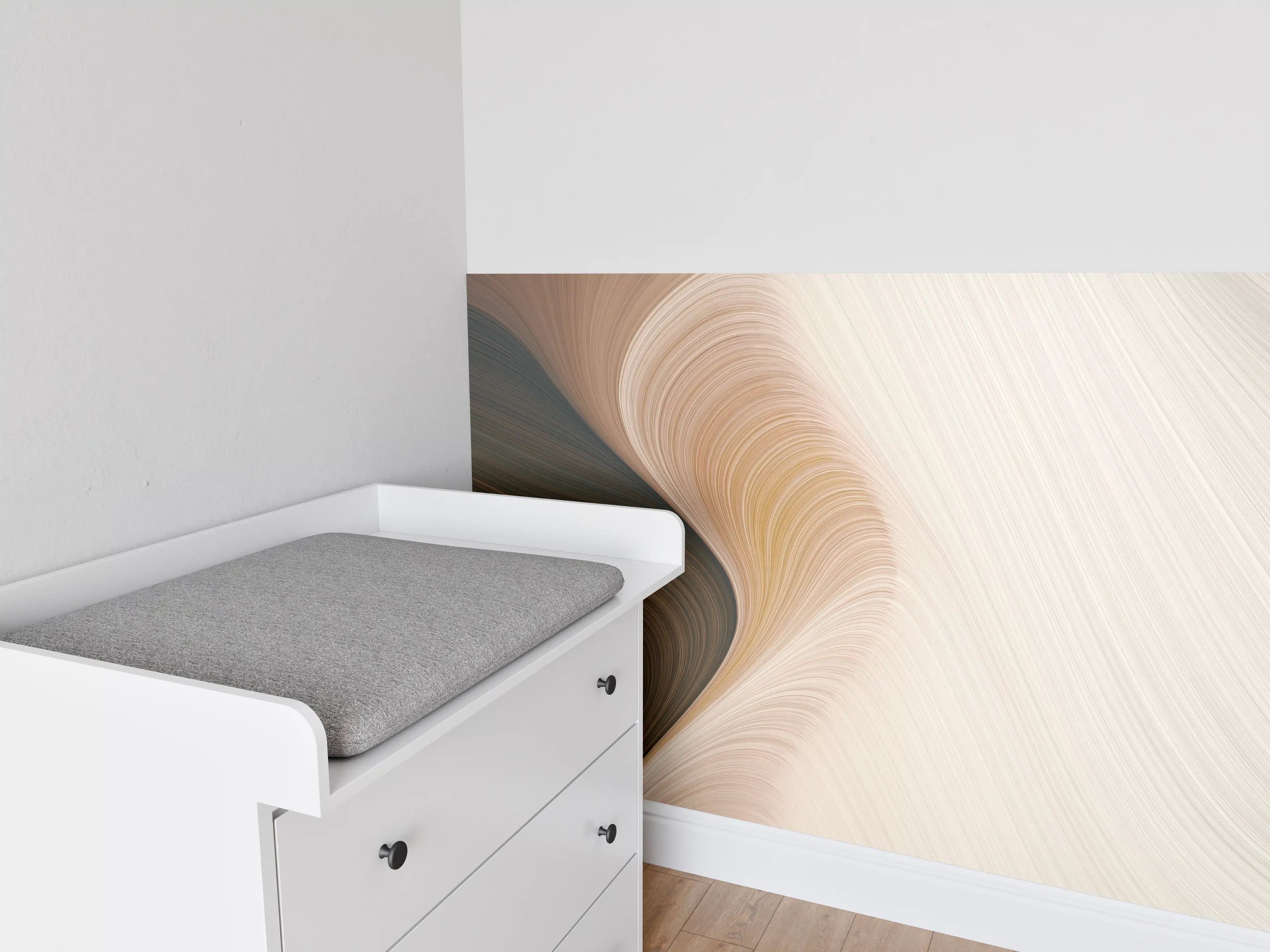Babyzimmer Wandgestaltung - Weiche, elegante Farbverläufe in Creme und Taupe