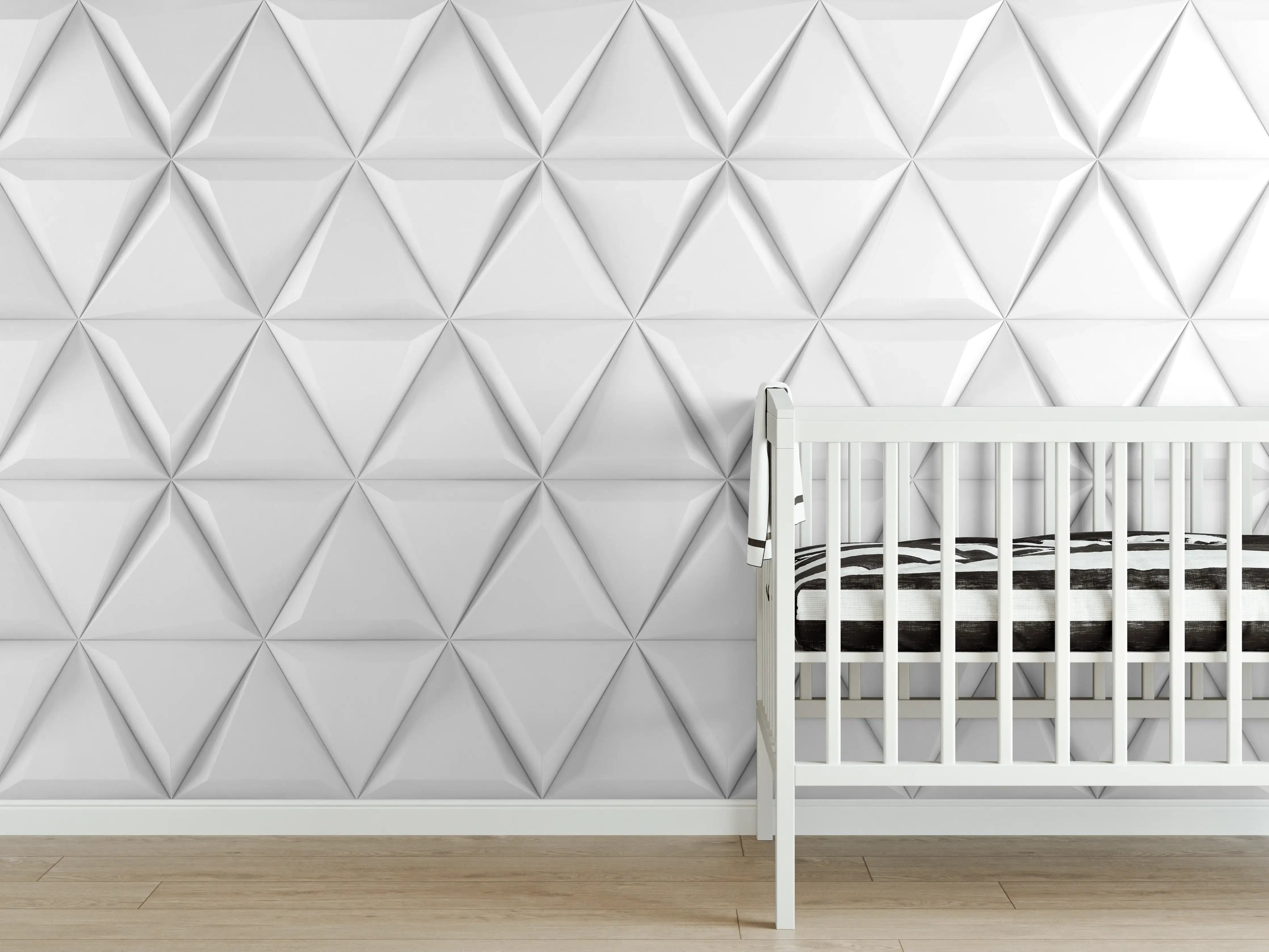 Babyzimmer Wandgestaltung - Weiß 3D Geometrische Textur