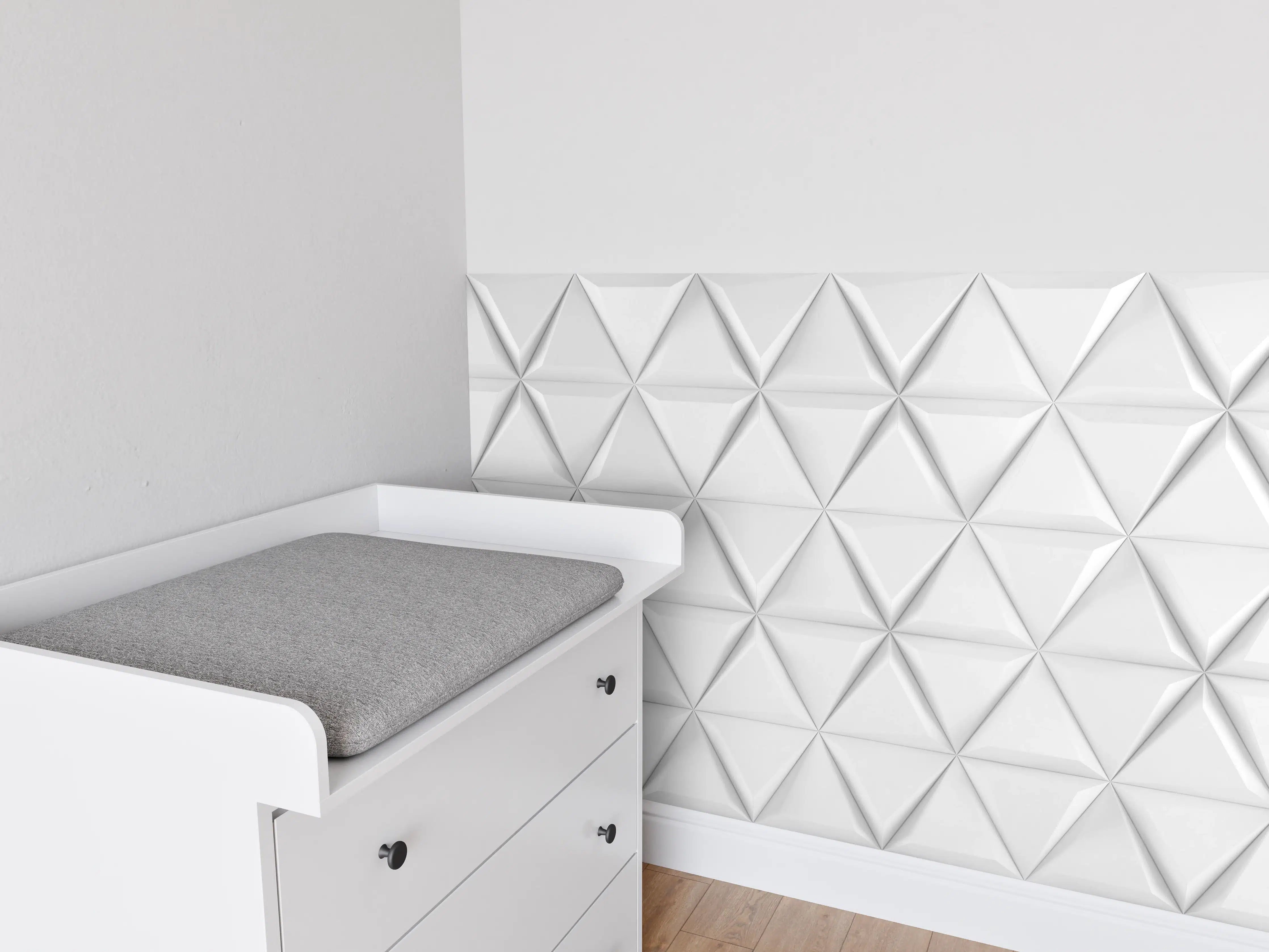 Babyzimmer Wandgestaltung - Weiß 3D Geometrische Textur