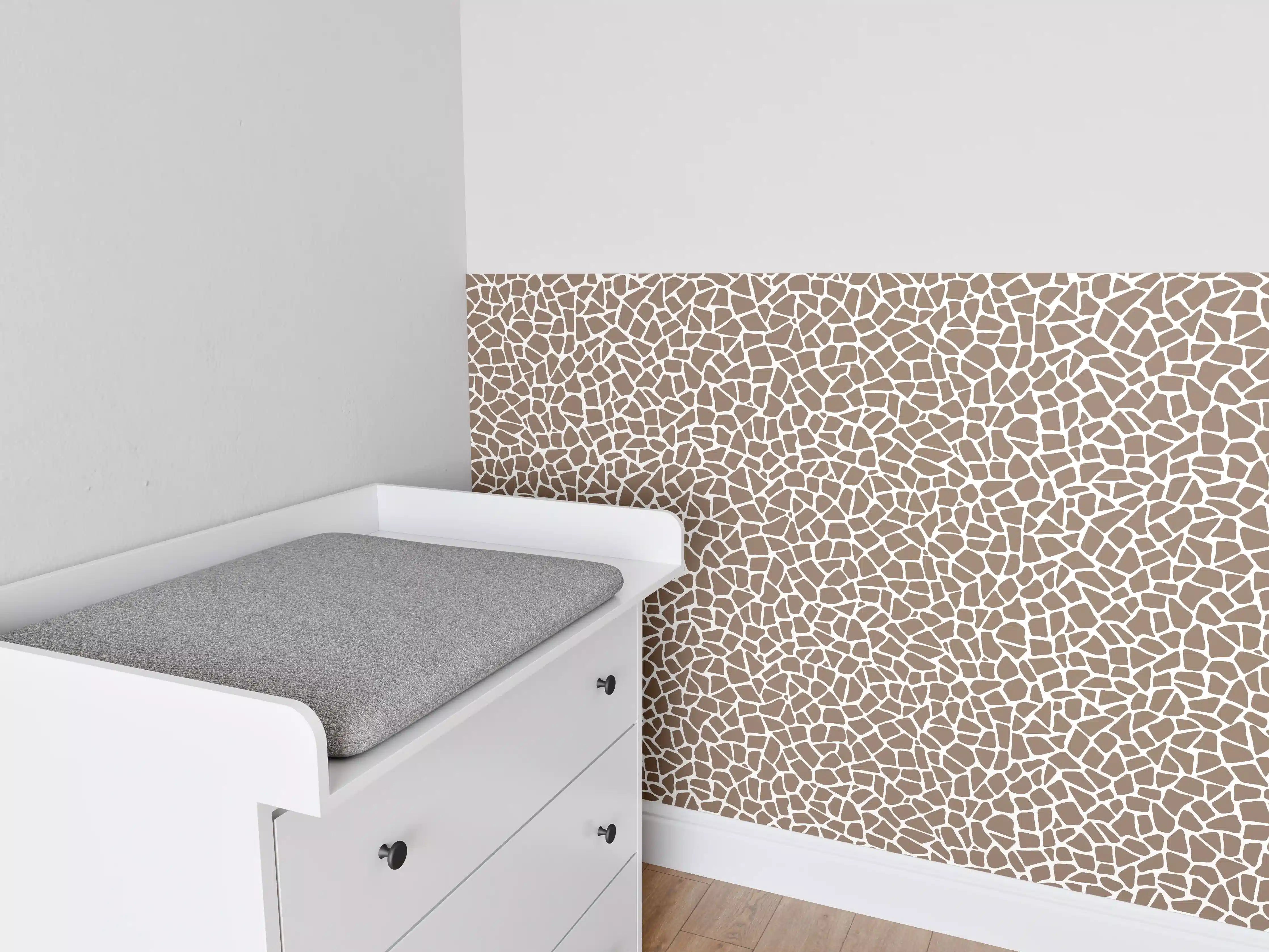 Babyzimmer Wandgestaltung - Weiß-Grau-Marmor mit feinen Nuancen und Textur