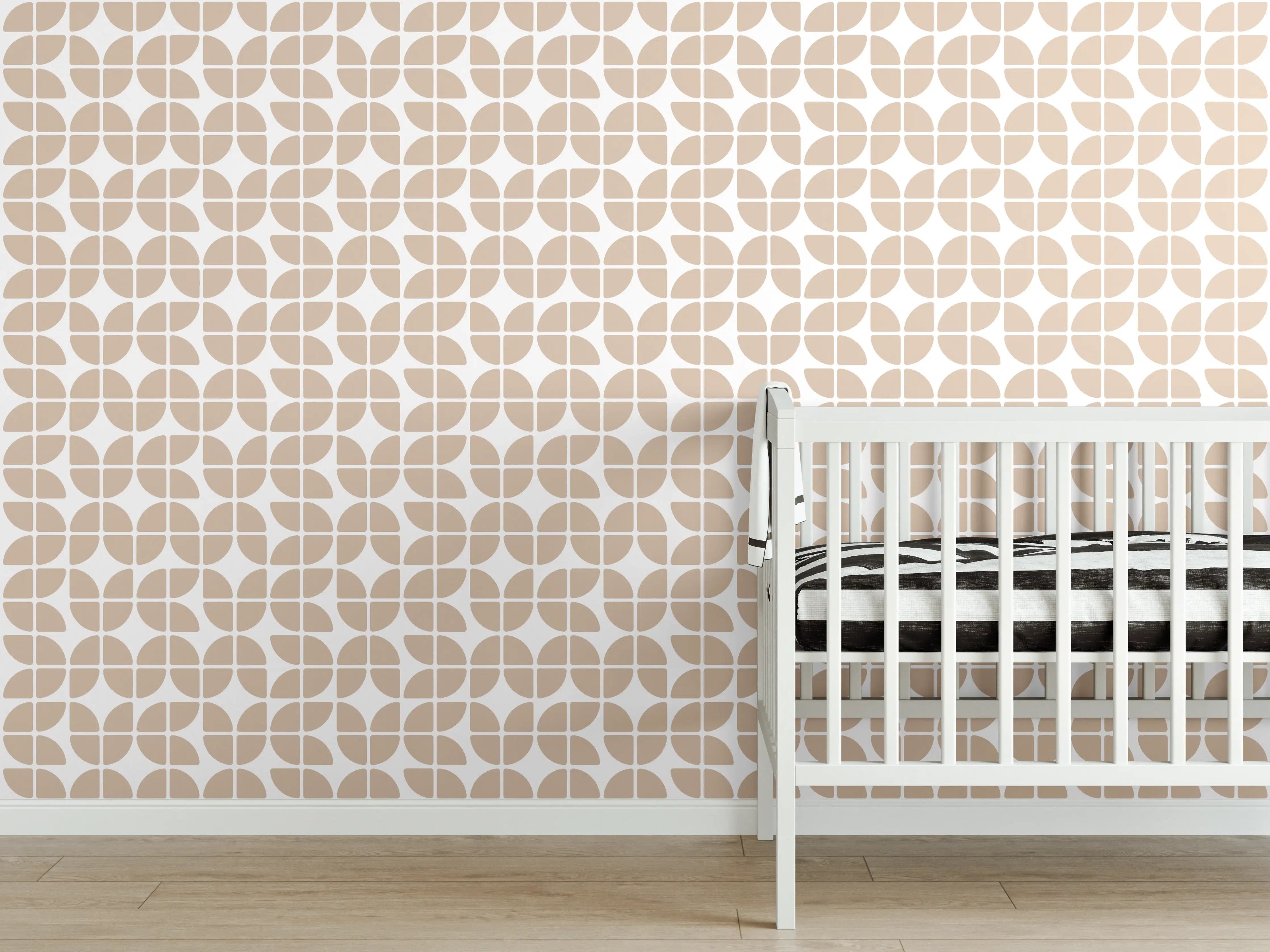Babyzimmer Wandgestaltung - Weiß-Grau-Muster-Textur