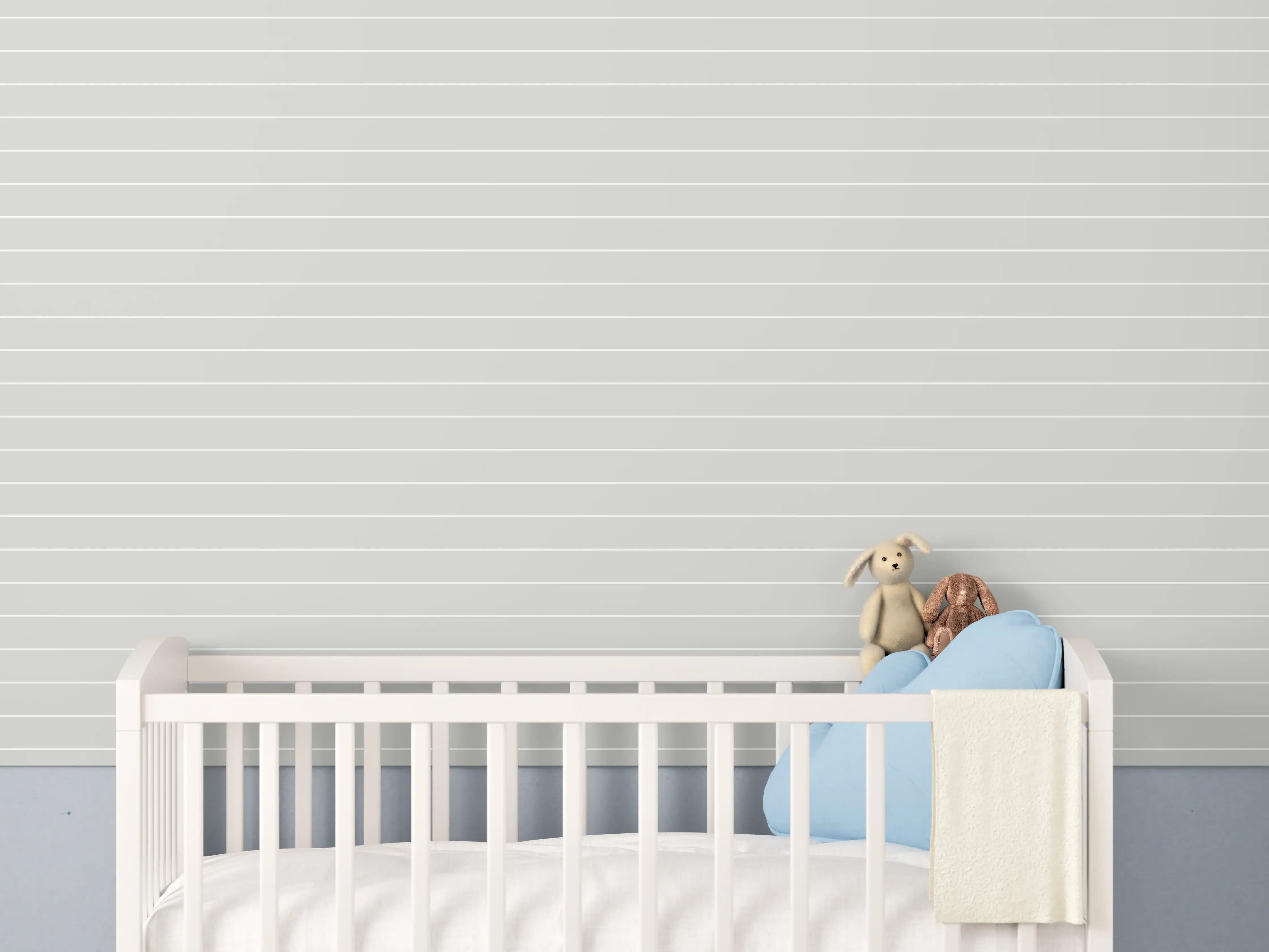 Babyzimmer Wandgestaltung - Weiß-Grau geometrisches Dekor