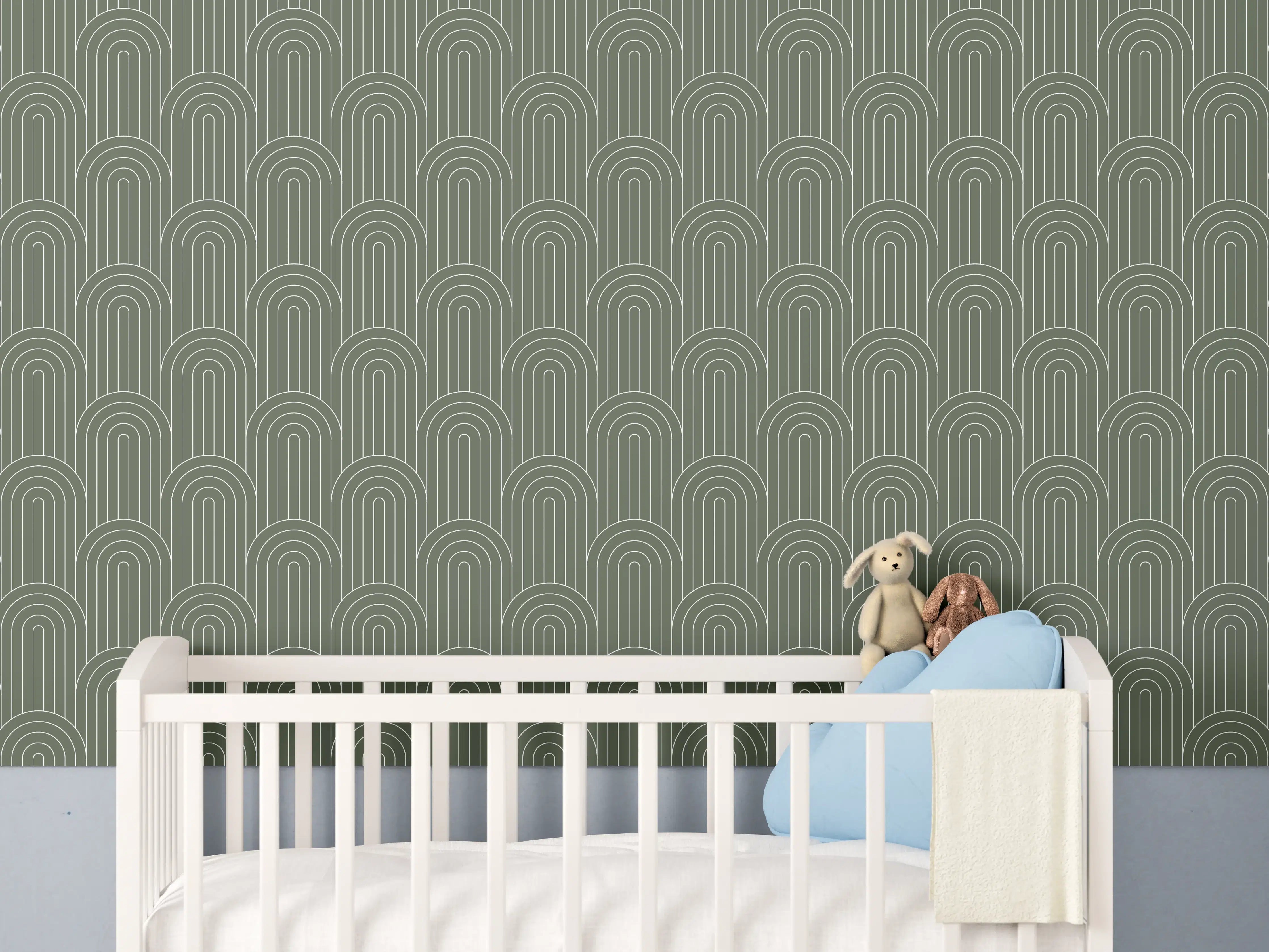 Babyzimmer Wandgestaltung - Weiß-Graue Architekturfassade