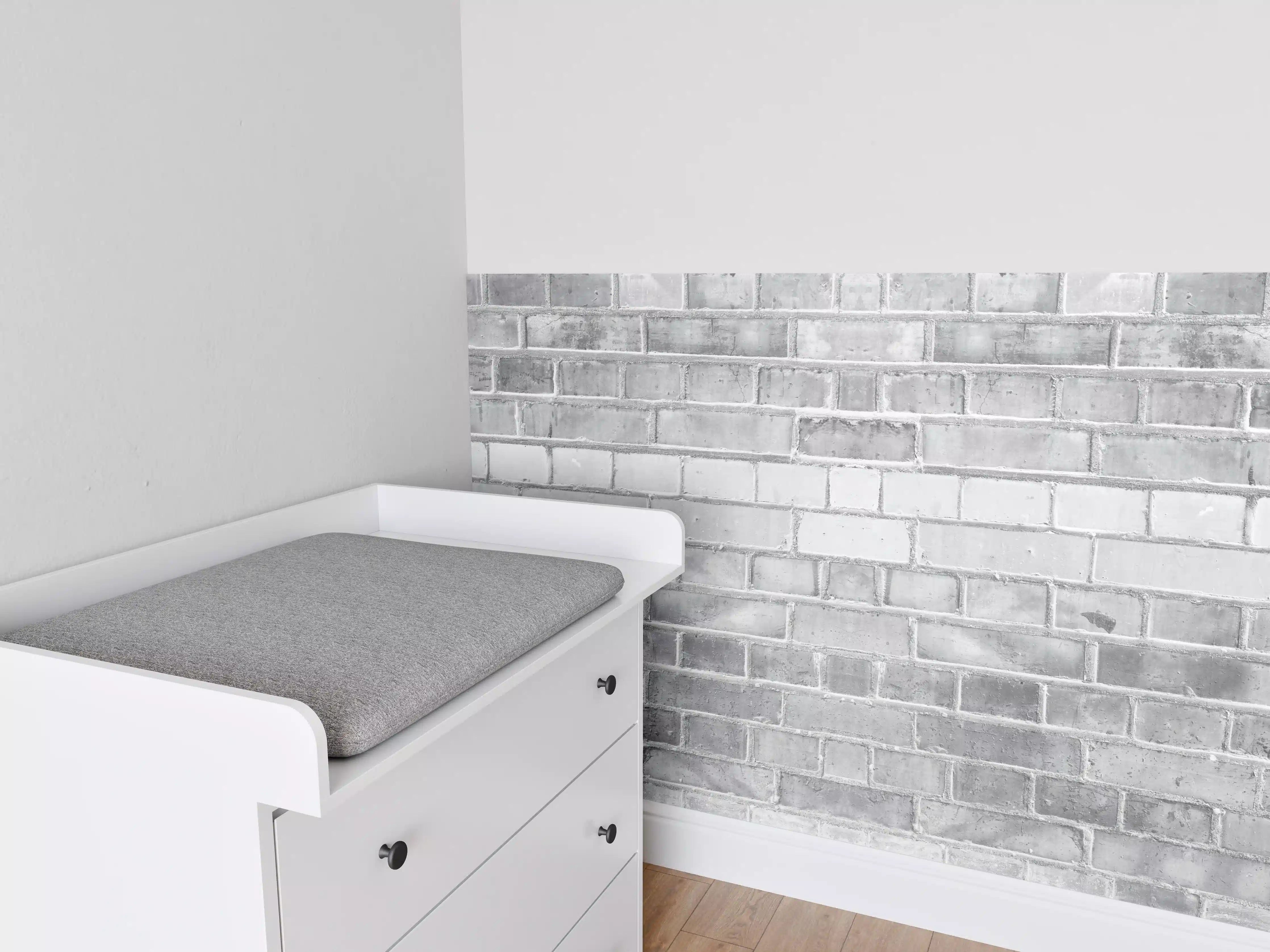 Babyzimmer Wandgestaltung - Weiß-Graue Backstein Wandtextur