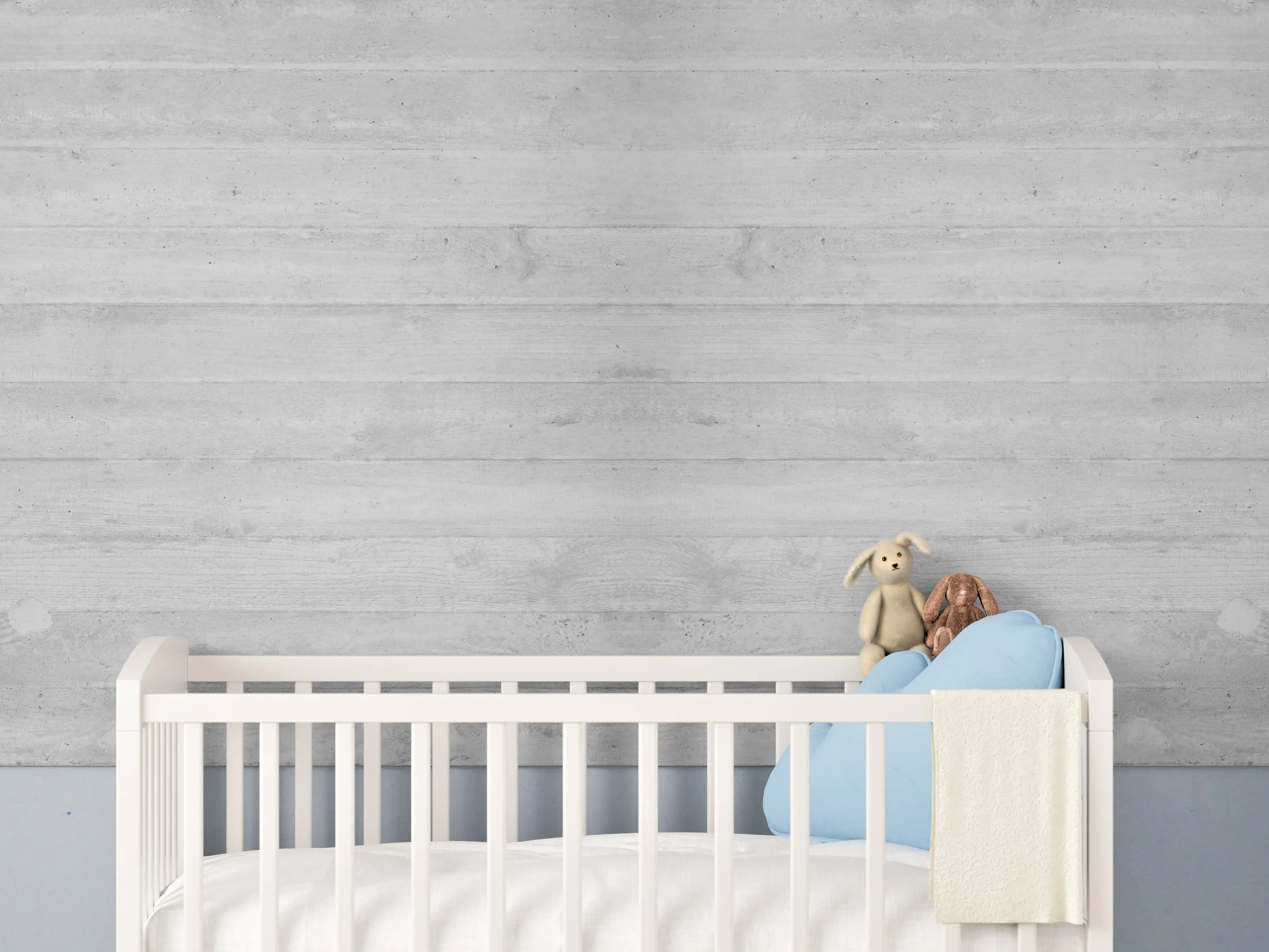Babyzimmer Wandgestaltung - Weiß-Graue Betontextur Panorama