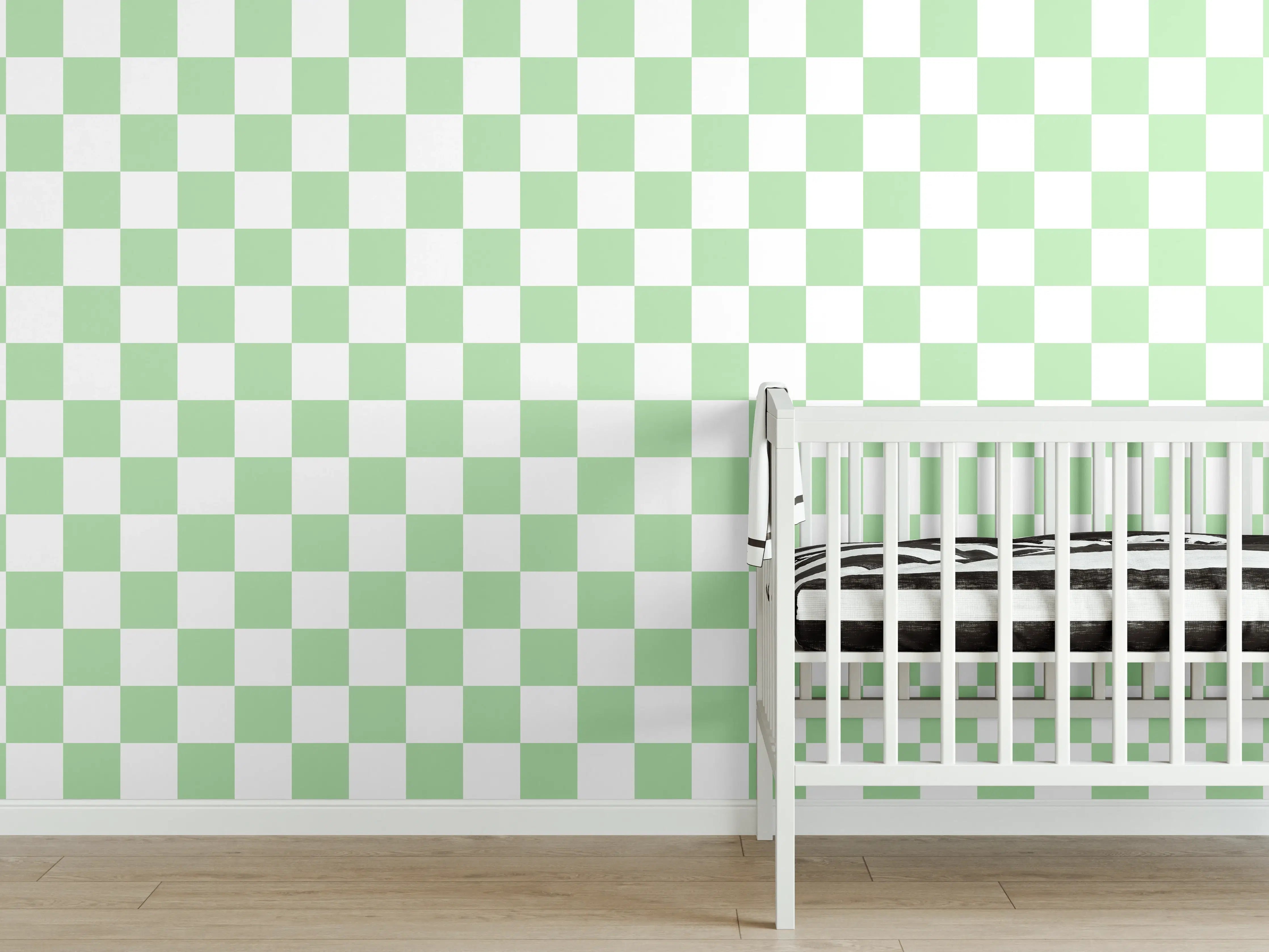 Babyzimmer Wandgestaltung - Weiß-Graue Fliesen mit moderner Eleganz