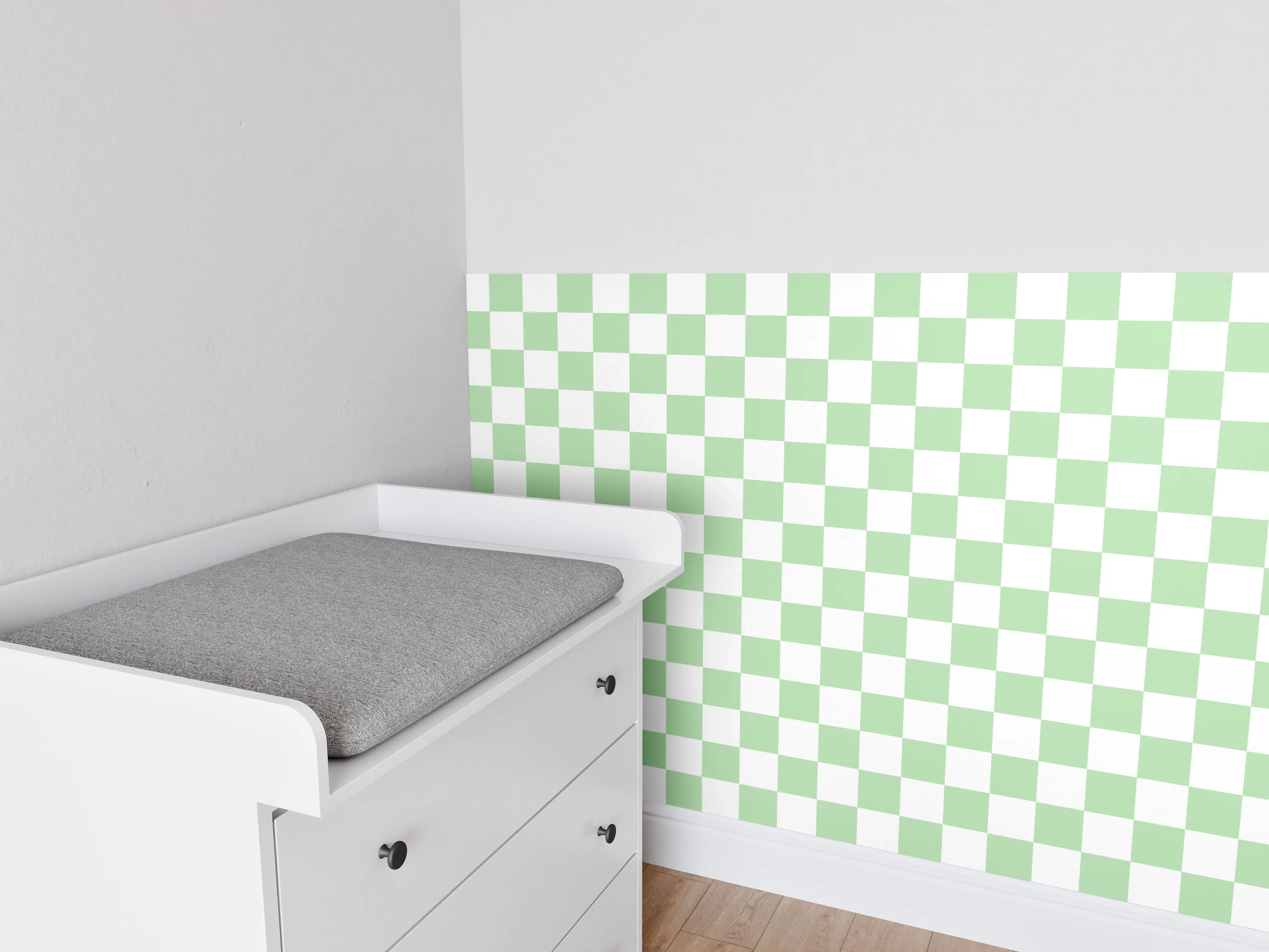 Babyzimmer Wandgestaltung - Weiß-Graue Fliesen mit moderner Eleganz