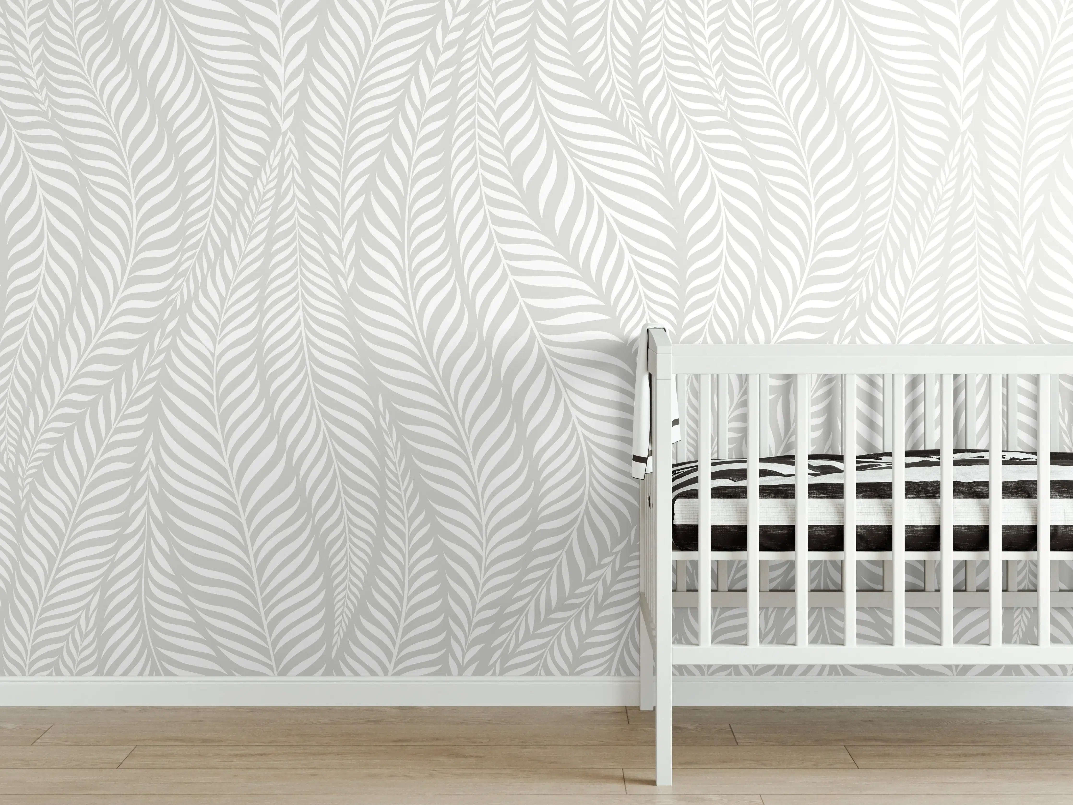 Babyzimmer Wandgestaltung - Weiß-Graue Textur