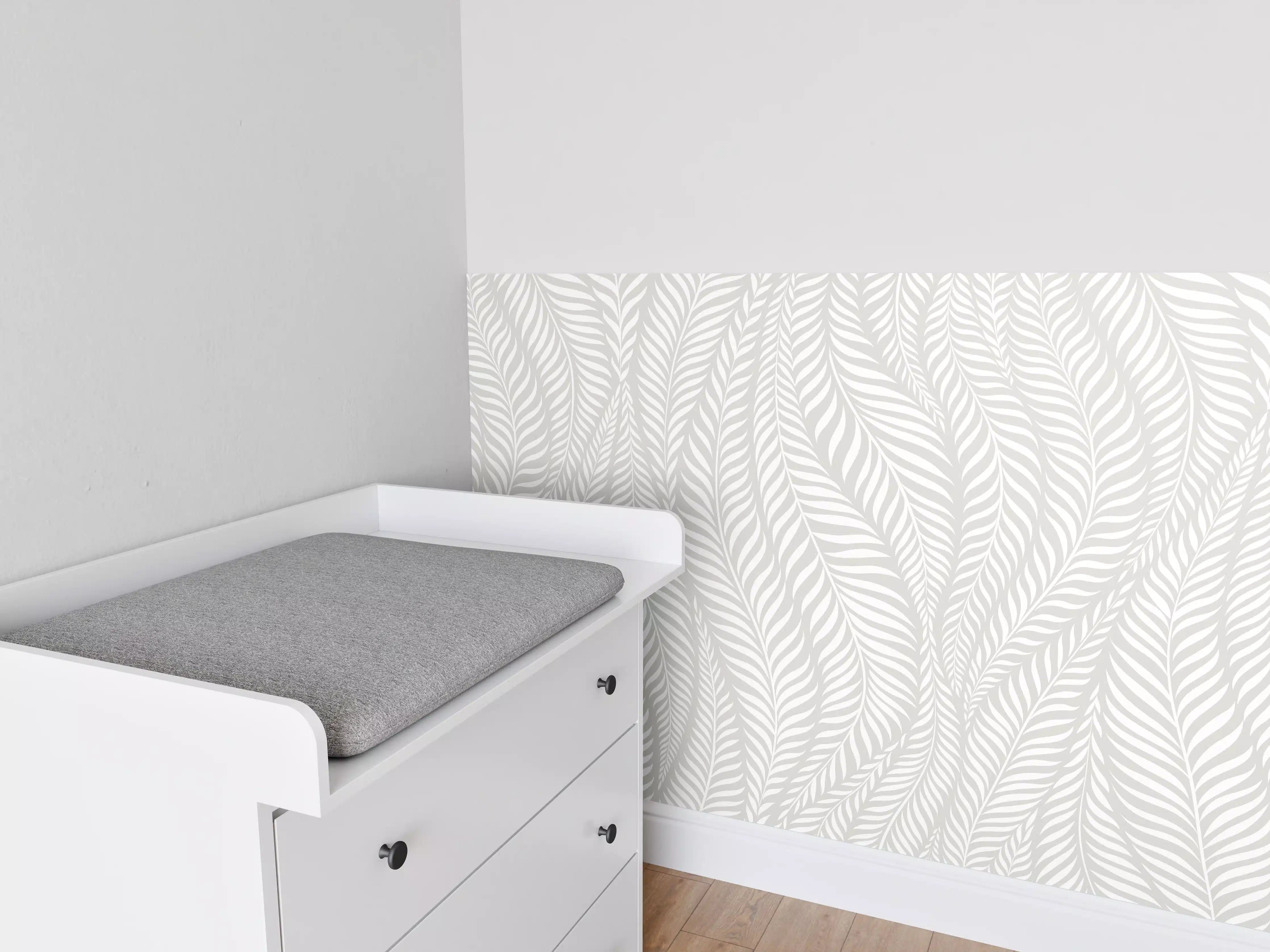 Babyzimmer Wandgestaltung - Weiß-Graue Textur