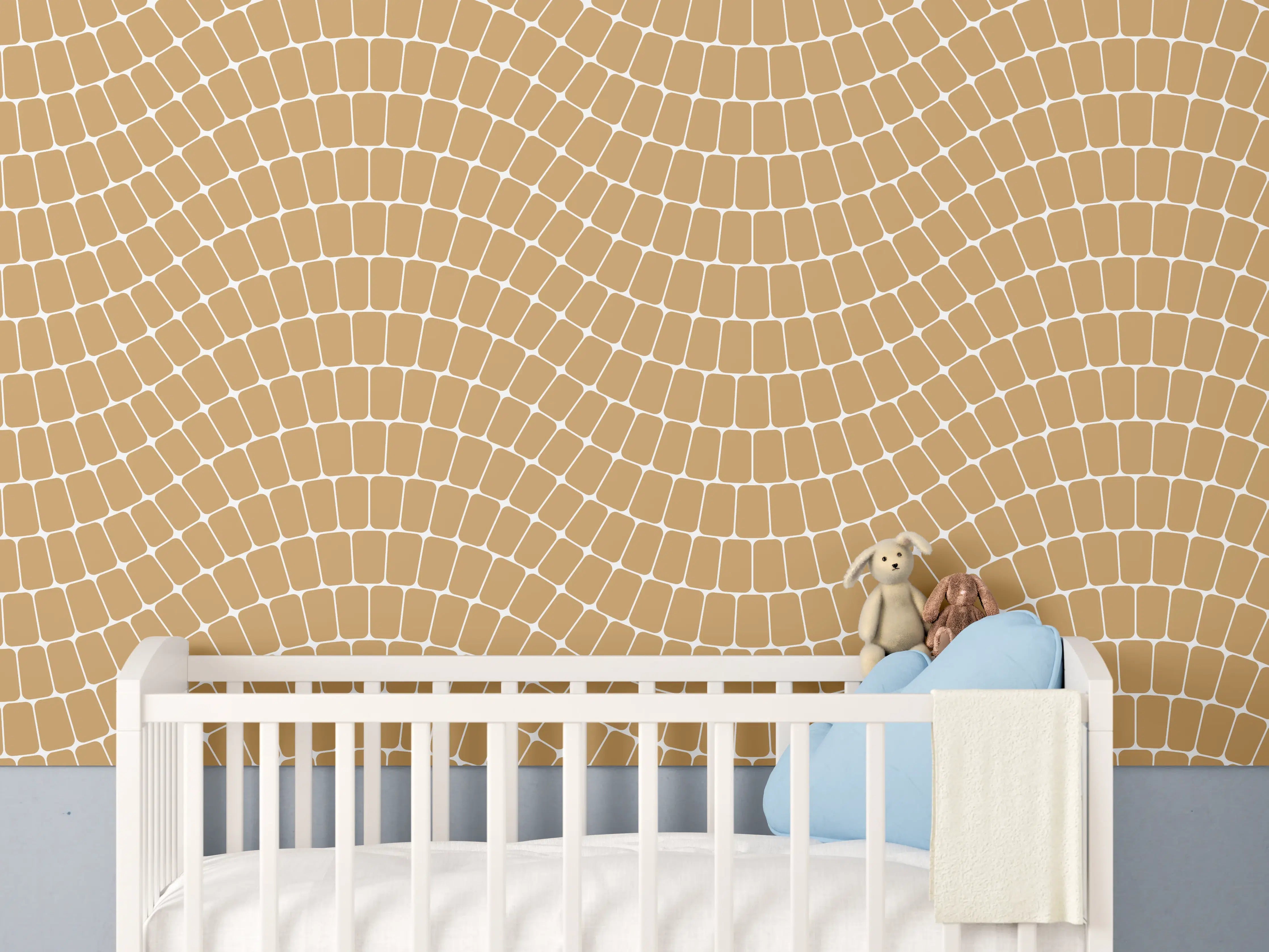 Babyzimmer Wandgestaltung - Weiß-Graue Wellen-Textur