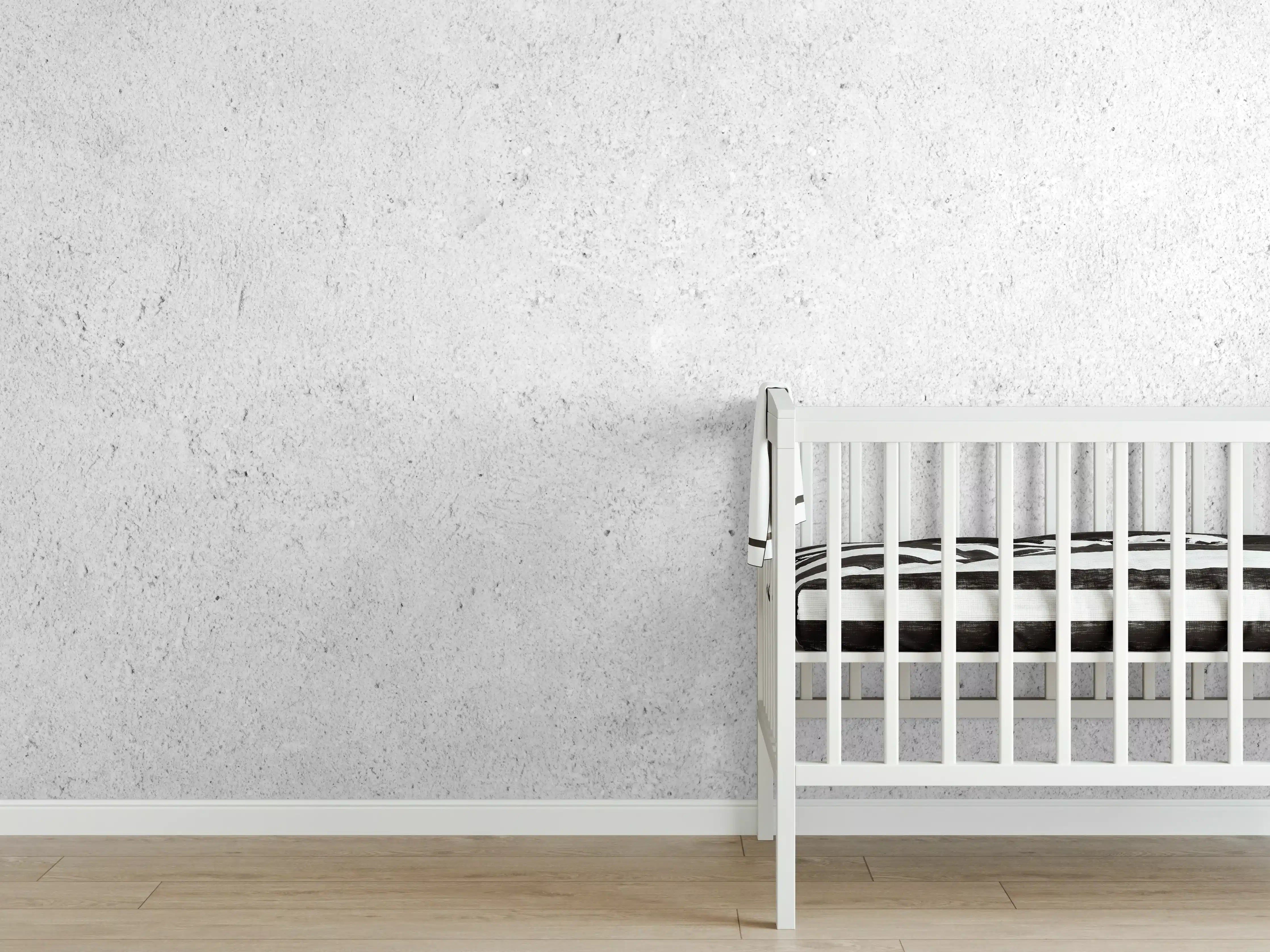 Babyzimmer Wandgestaltung - Weiss-Grauer Kalkstein
