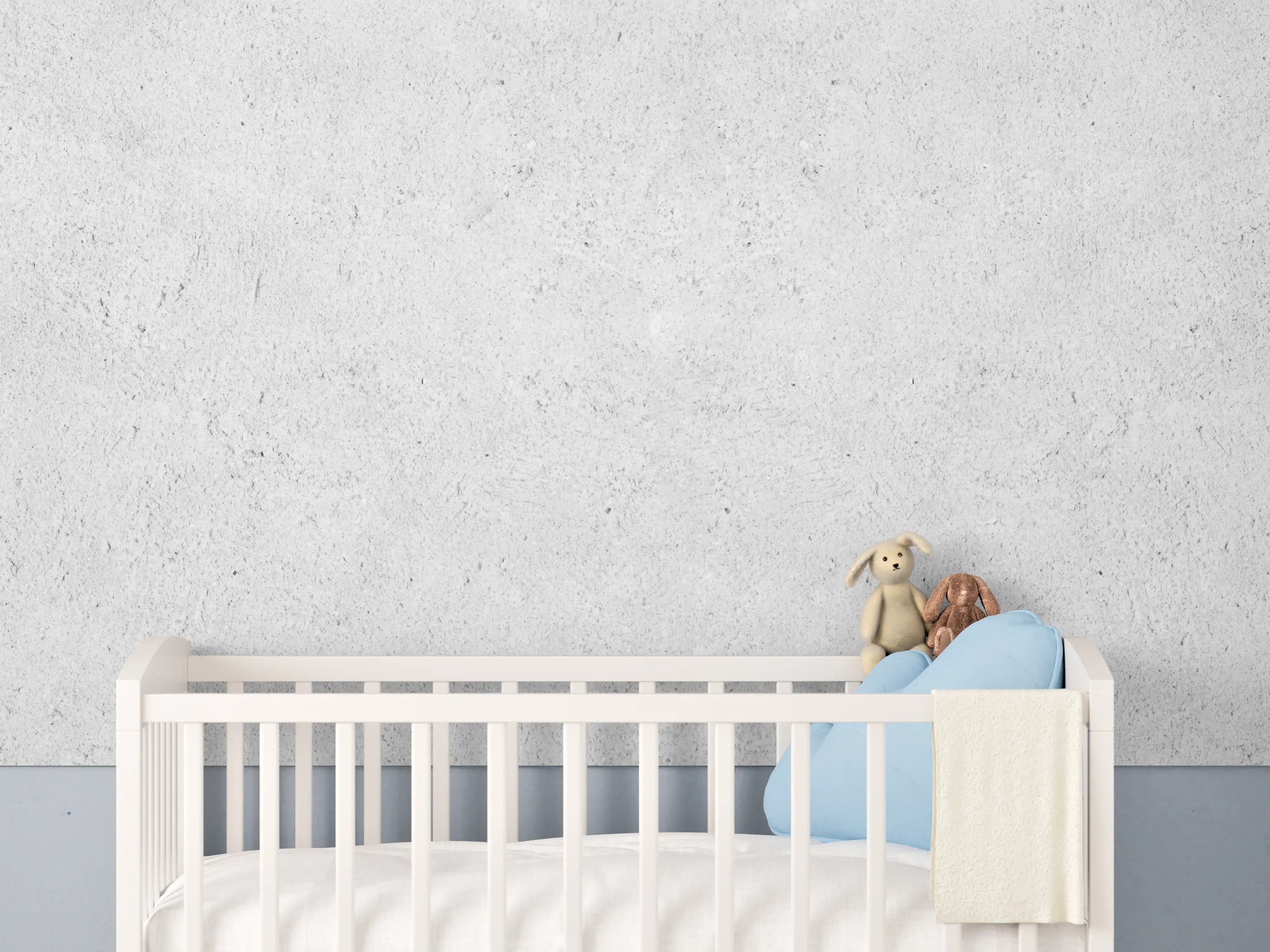 Babyzimmer Wandgestaltung - Weiss-Grauer Kalkstein