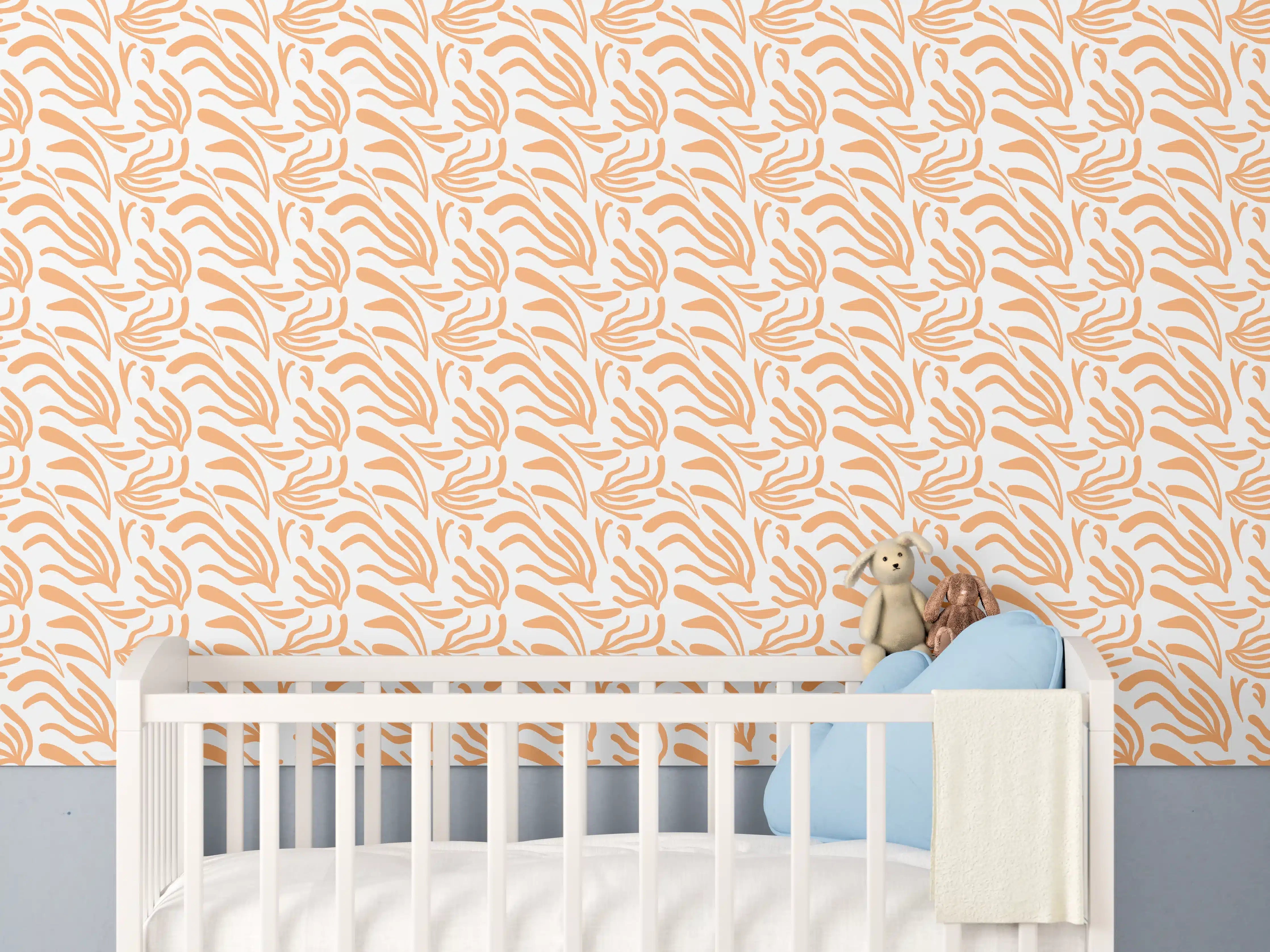 Babyzimmer Wandgestaltung - Weiß-Orange Zebra-Muster