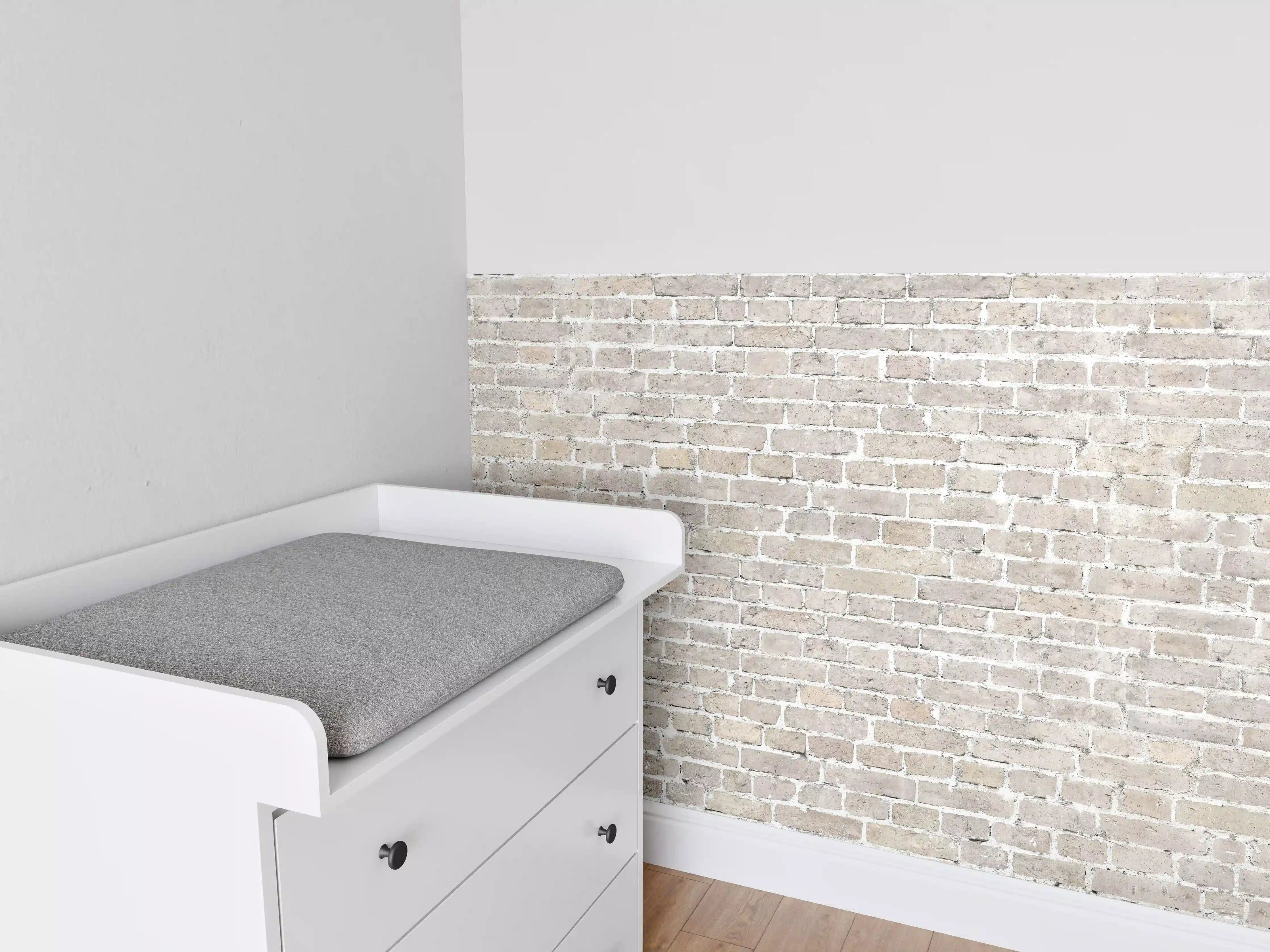 Babyzimmer Wandgestaltung - Weiß gewaschenes altes Mauerpanorama