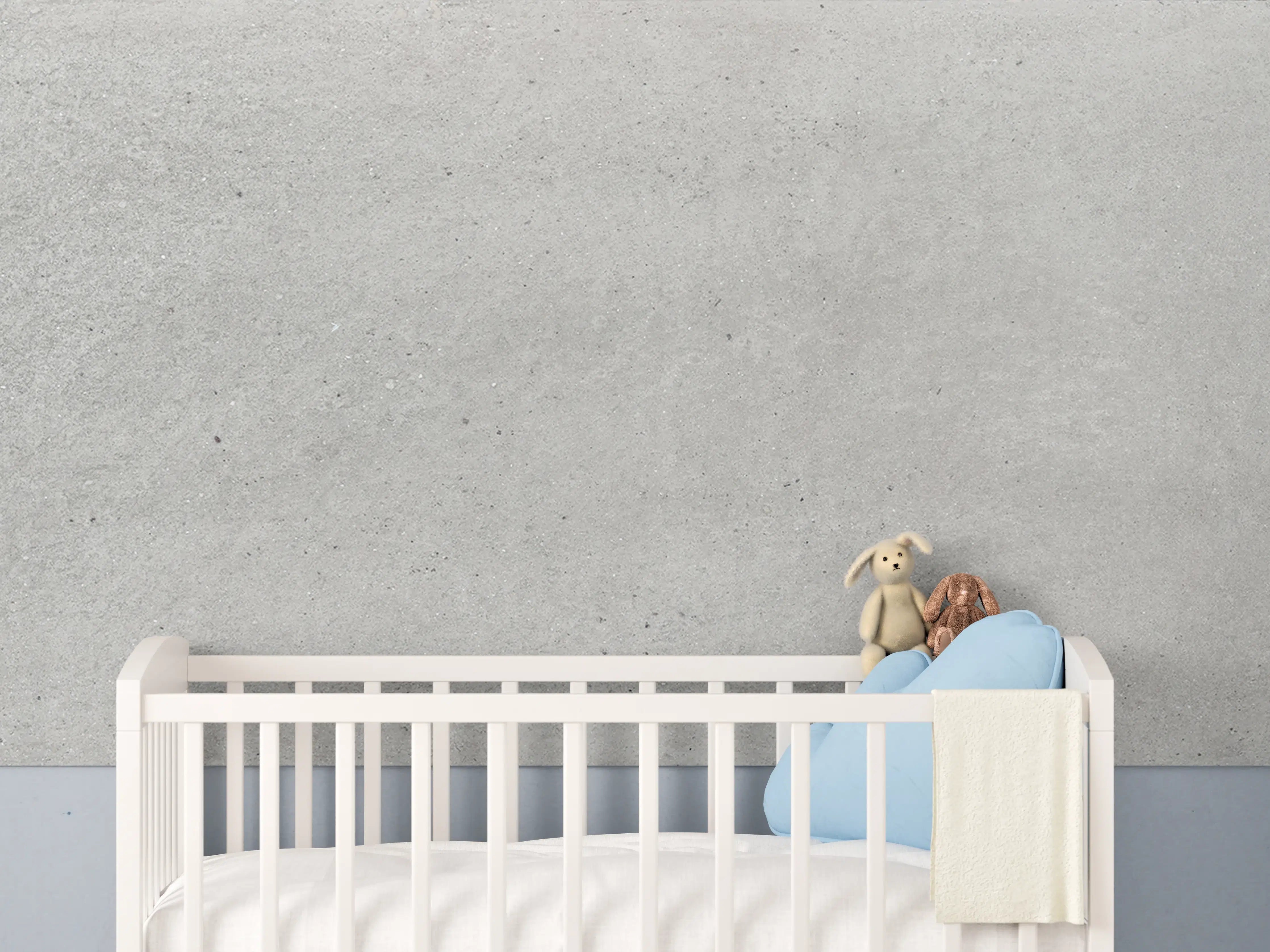 Babyzimmer Wandgestaltung - Weiß graue Betonwand 2