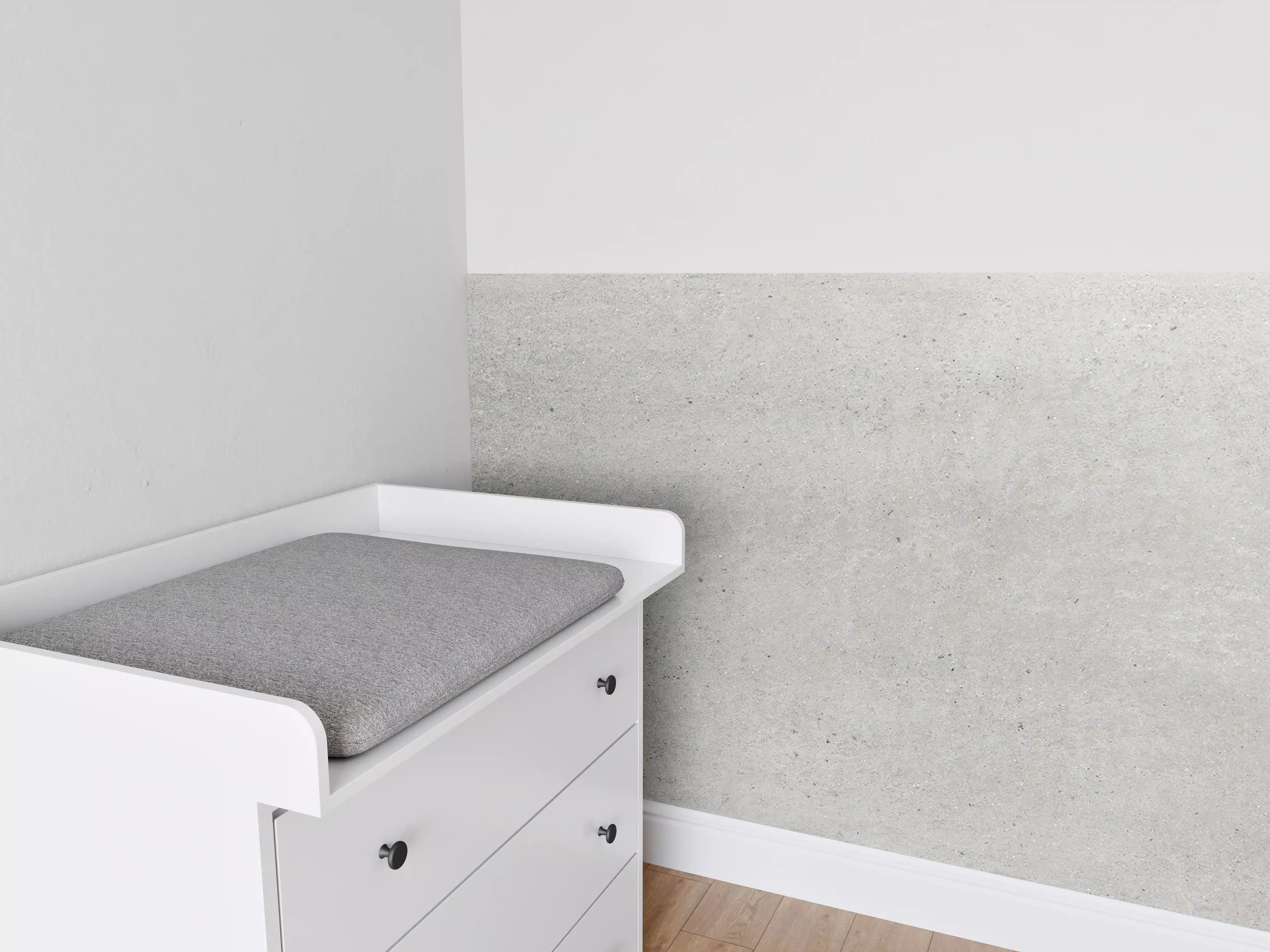 Babyzimmer Wandgestaltung - Weiß graue Betonwand 2