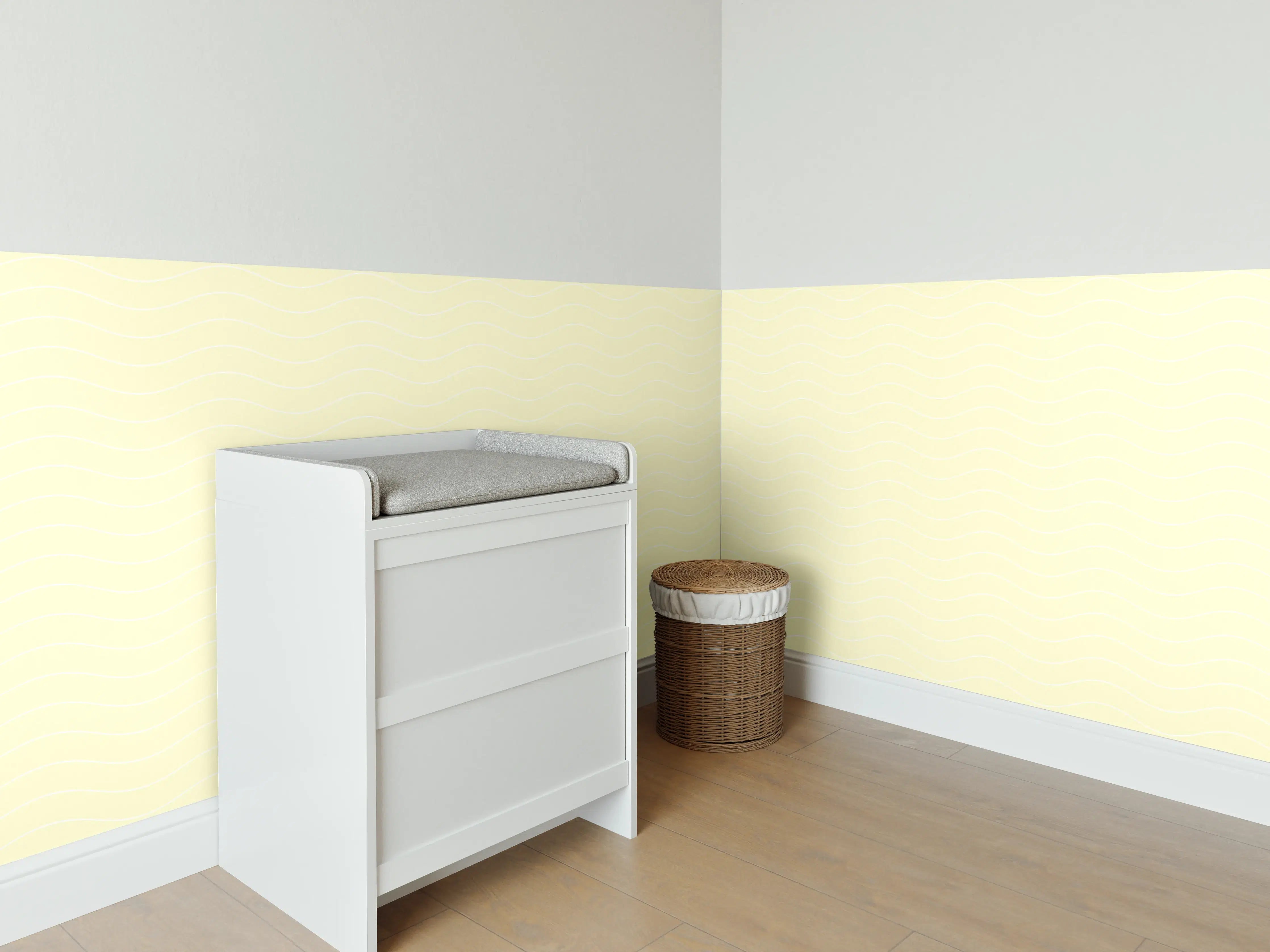 Babyzimmer Wandgestaltung - Weiß-graue Marmor-Textur in modernem Bad