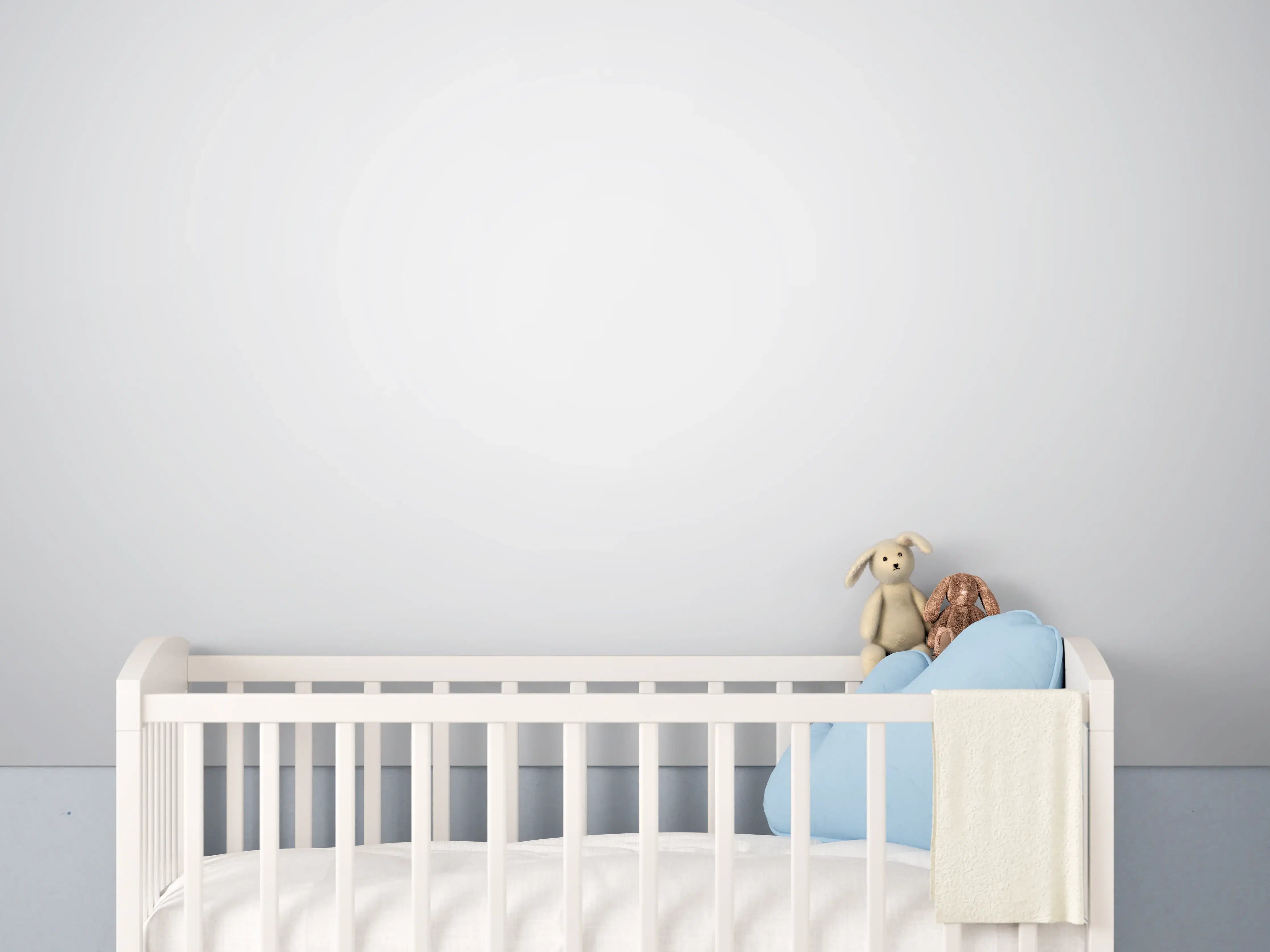 Babyzimmer Wandgestaltung - Weiß, gräuliches Muster