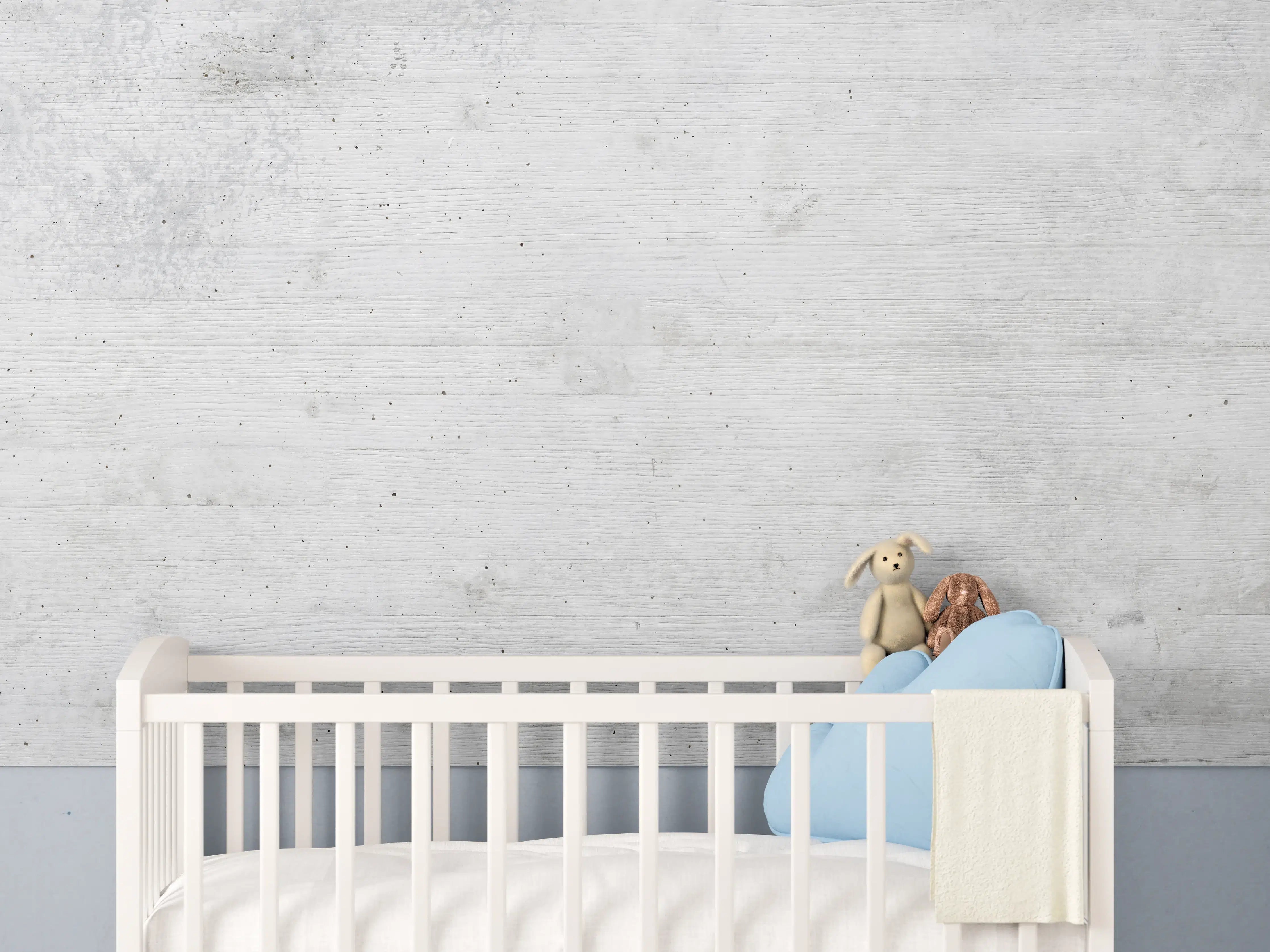Babyzimmer Wandgestaltung - Weiße Betonstruktur
