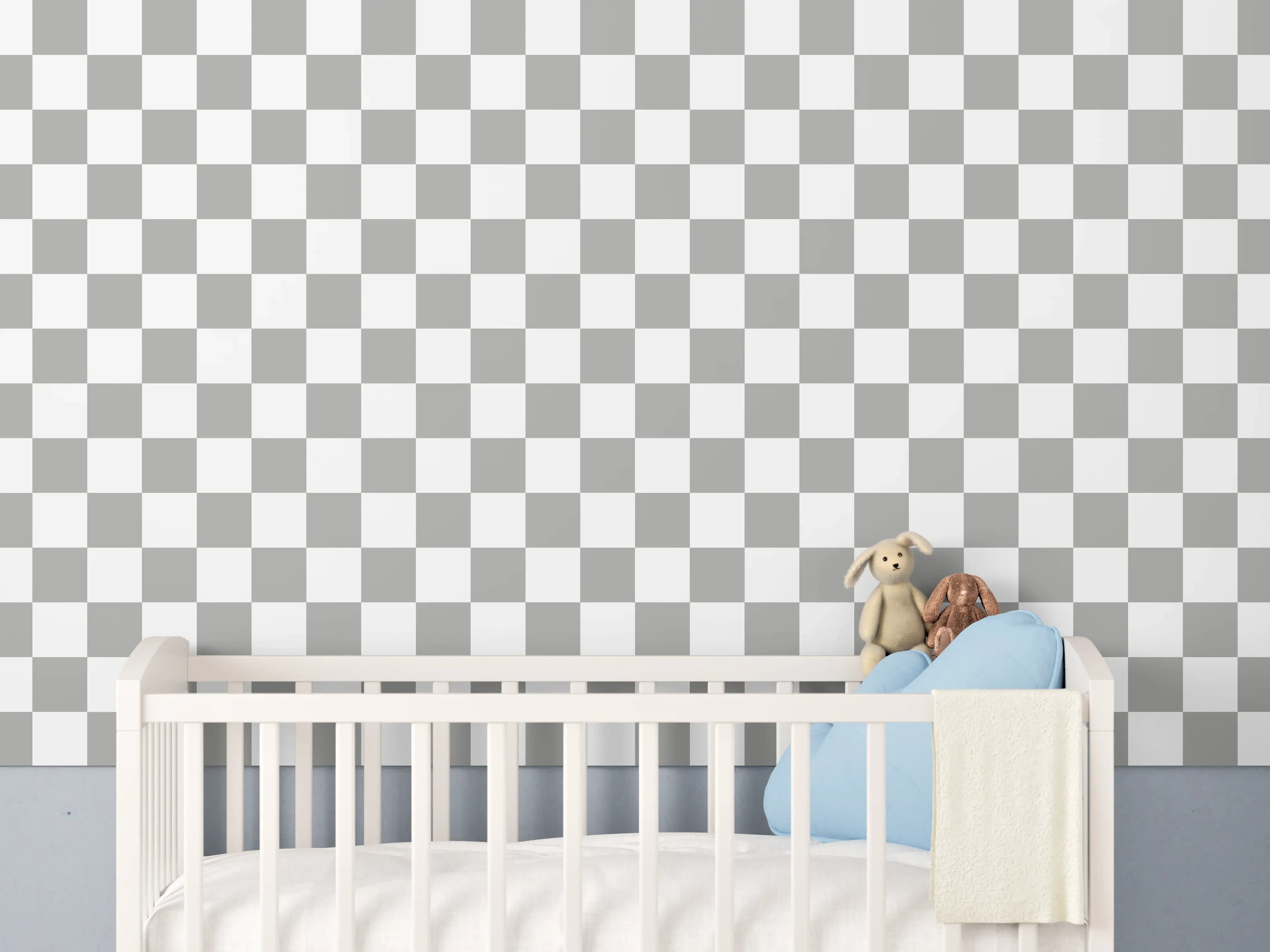 Babyzimmer Wandgestaltung - Weiße Betonwand mit zarten Graunuancen und Struktur