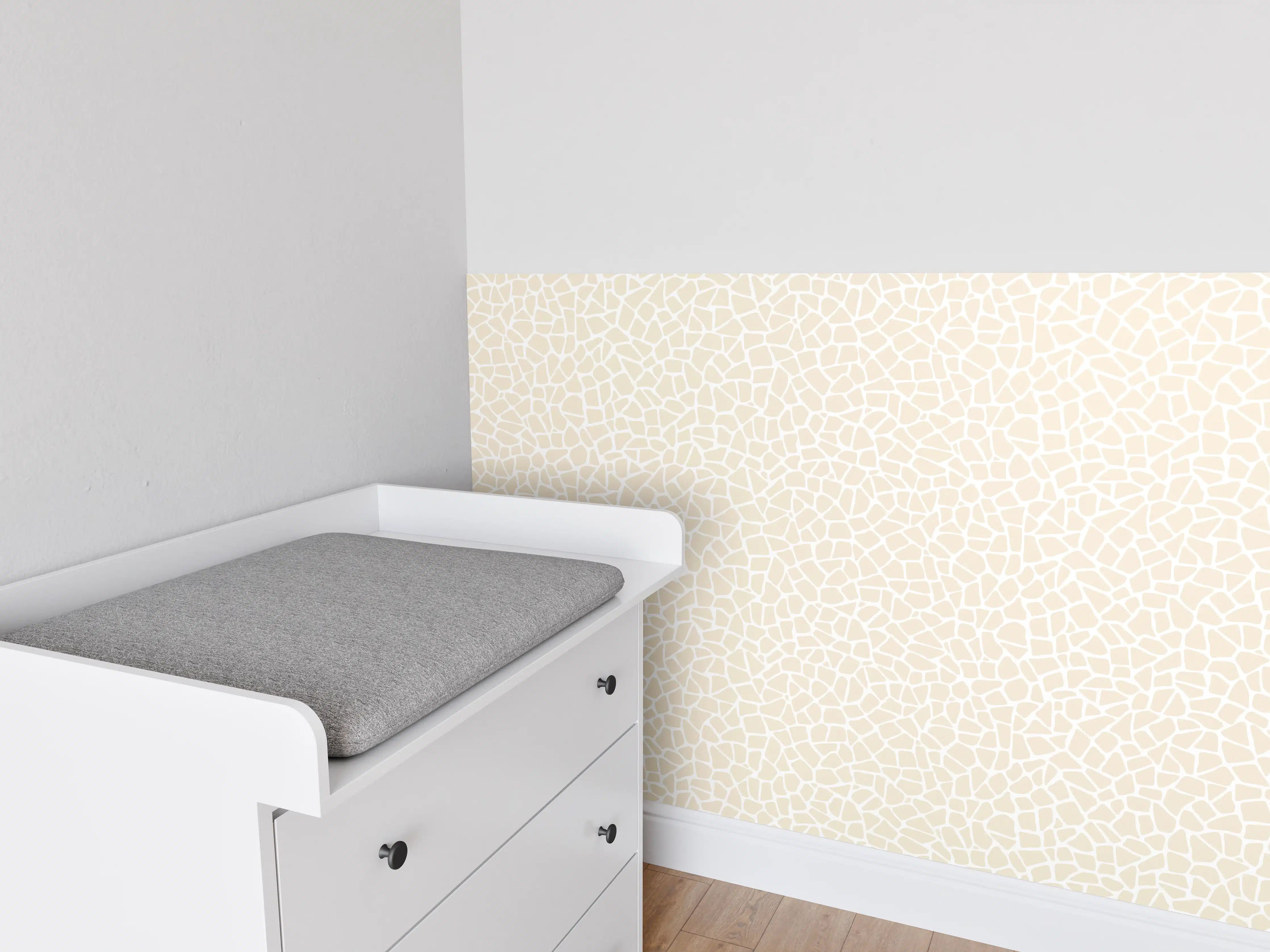 Babyzimmer Wandgestaltung - Weiße Crematone Fliesen