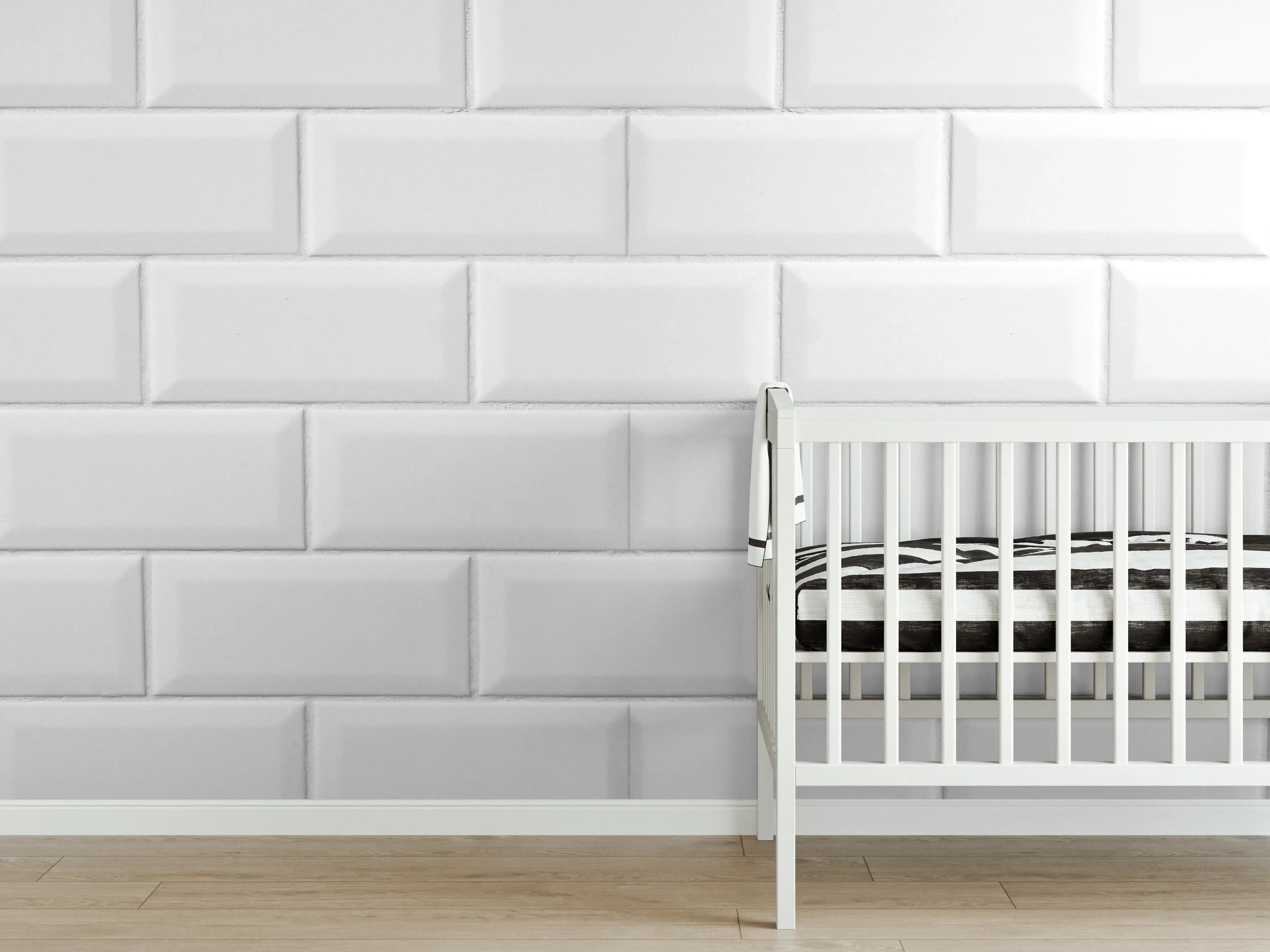 Babyzimmer Wandgestaltung - Weiße Fliesen Fliesenspiegel