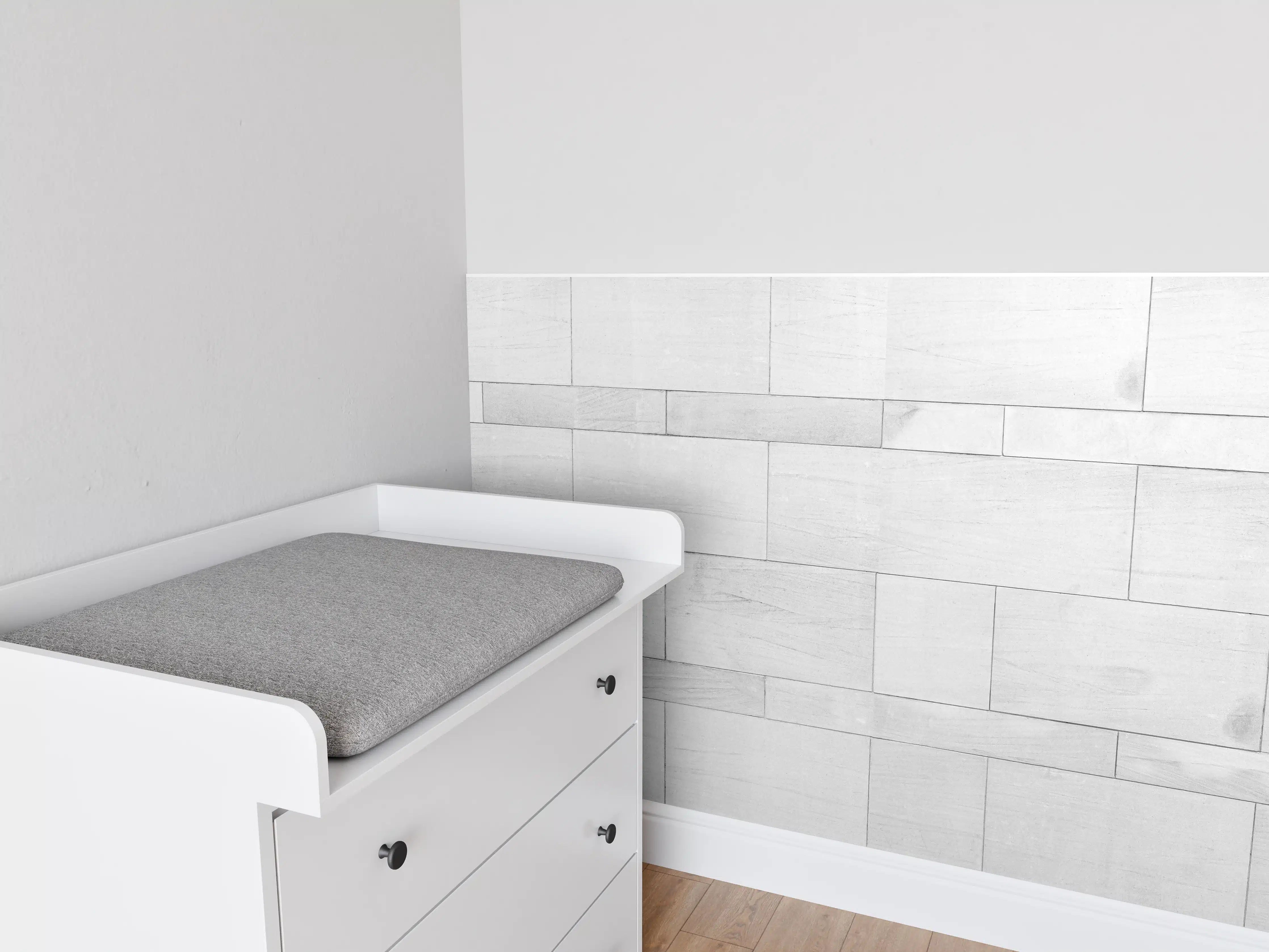 Babyzimmer Wandgestaltung - Weiße Granit Fliesen