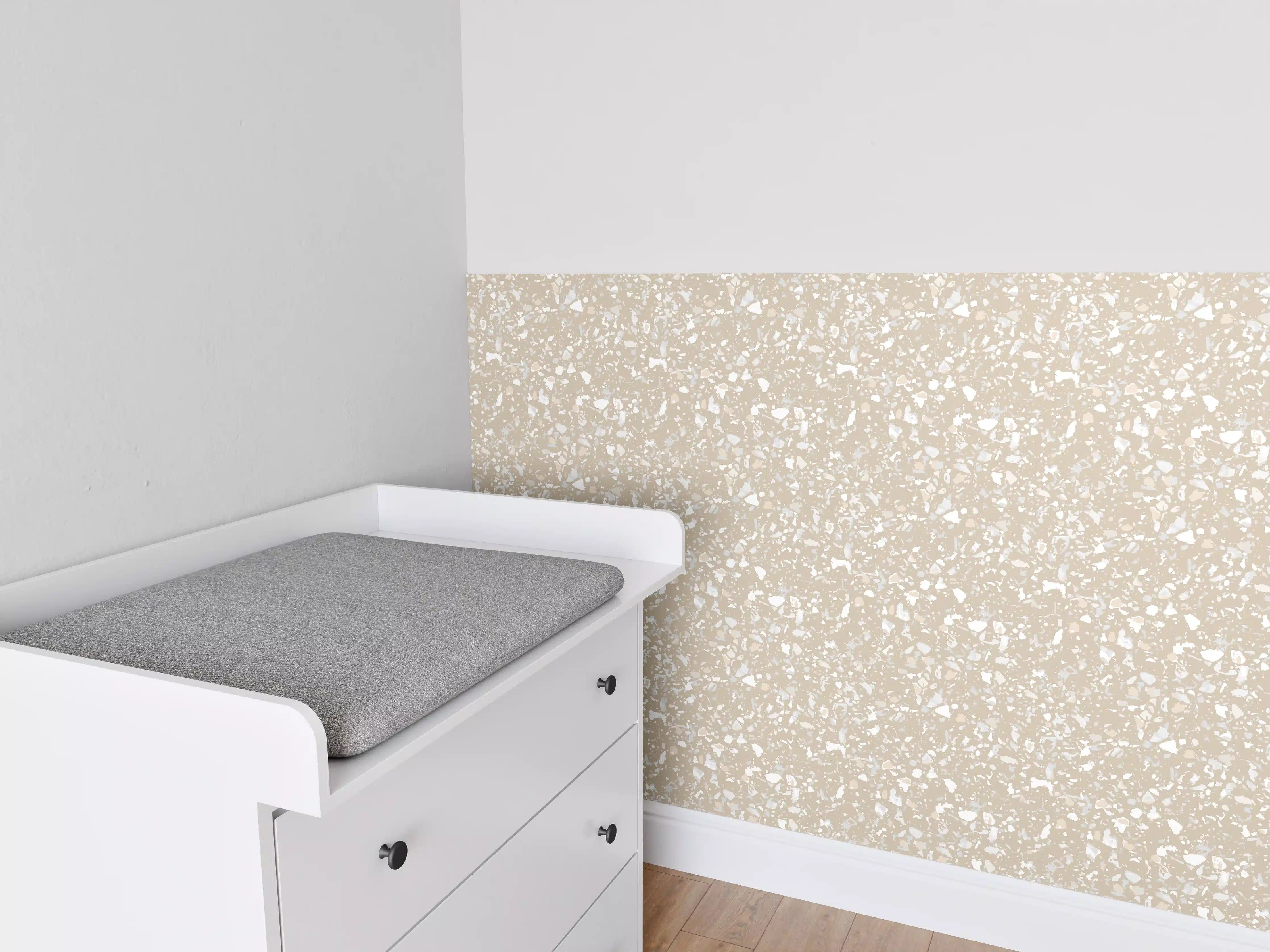 Babyzimmer Wandgestaltung - Weiße Granit-Textur beeindruckend