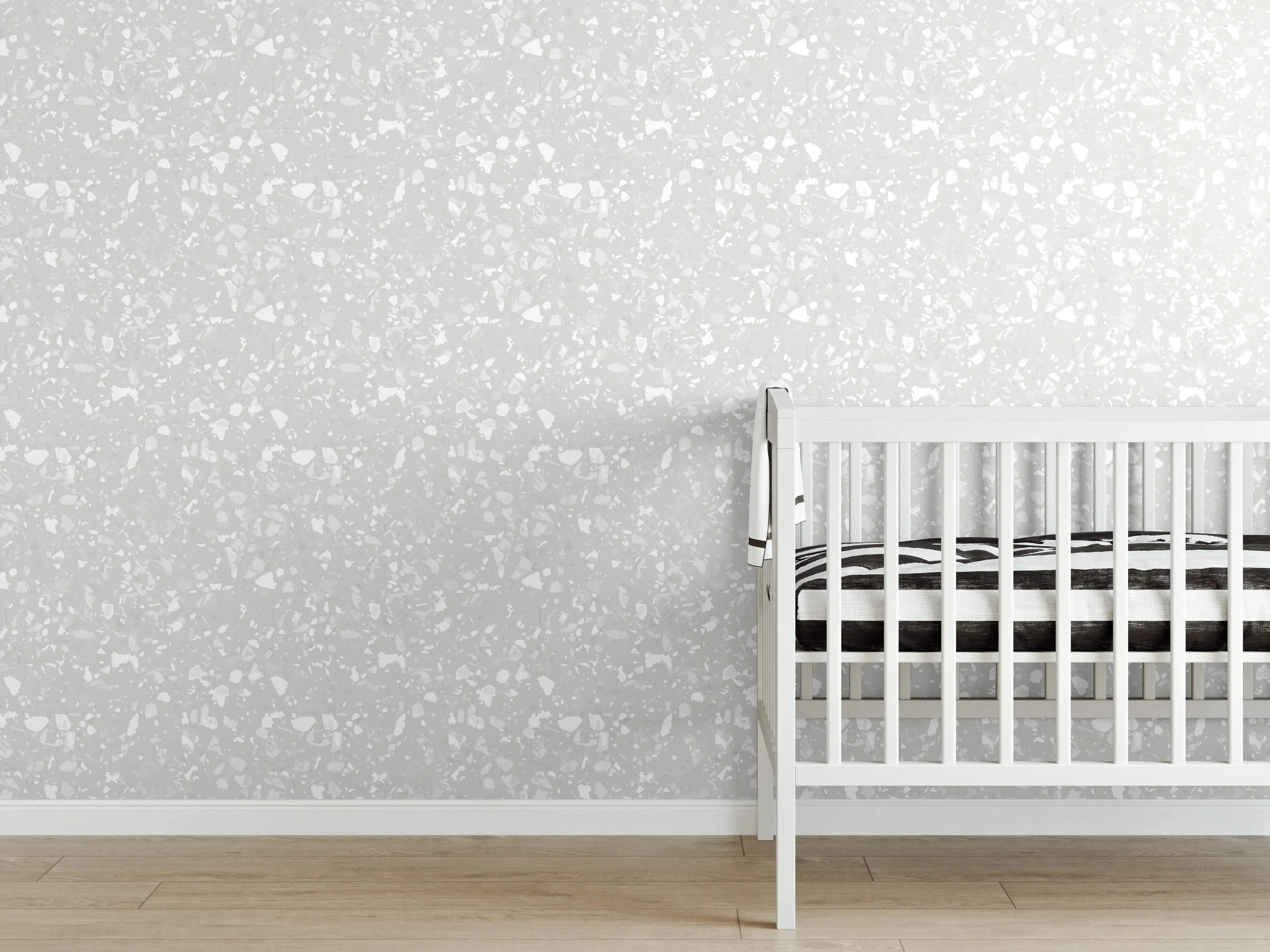 Babyzimmer Wandgestaltung - Weiße Granit-Textur für elegante Räume