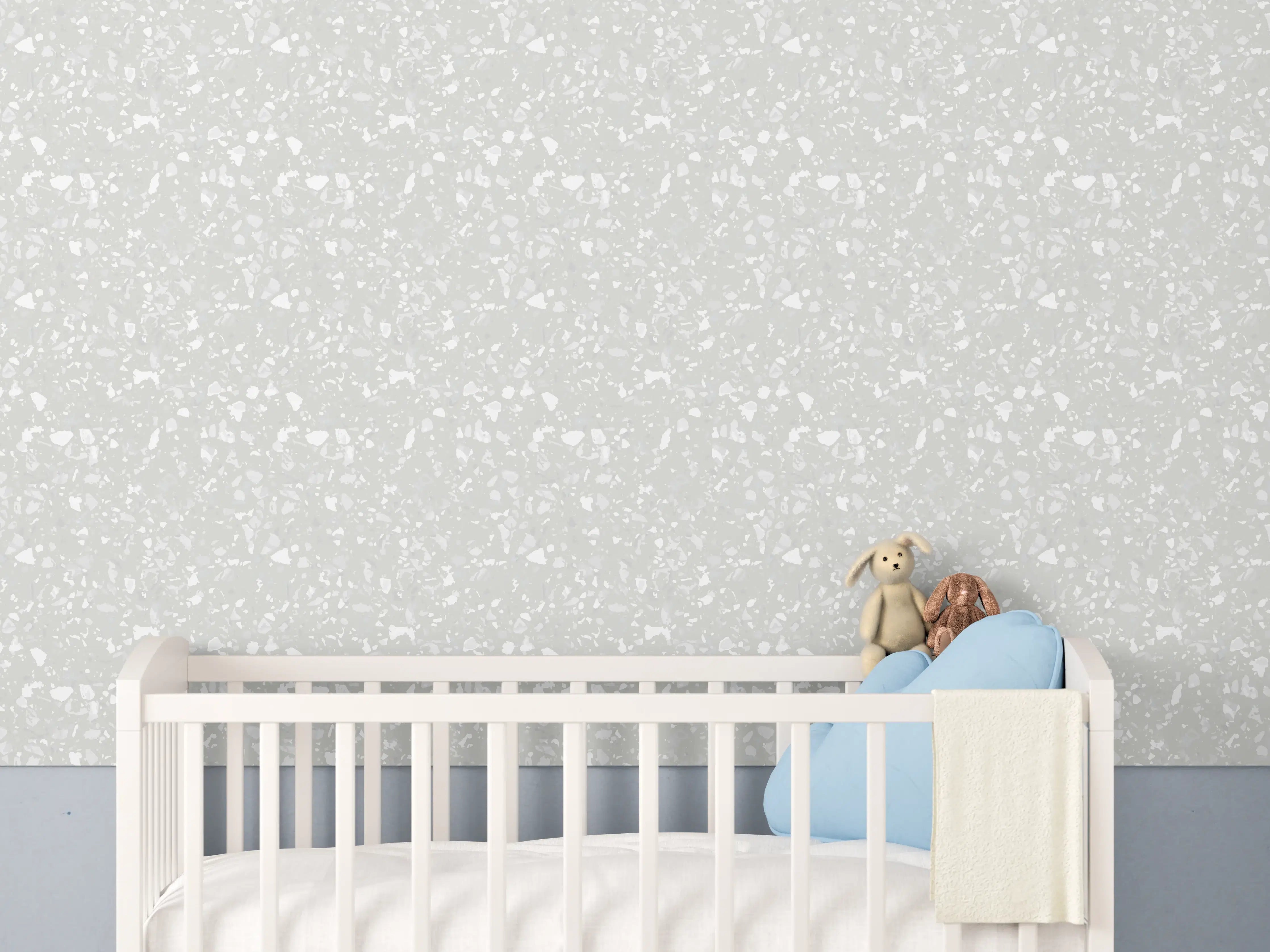 Babyzimmer Wandgestaltung - Weiße Granit-Textur für elegante Räume