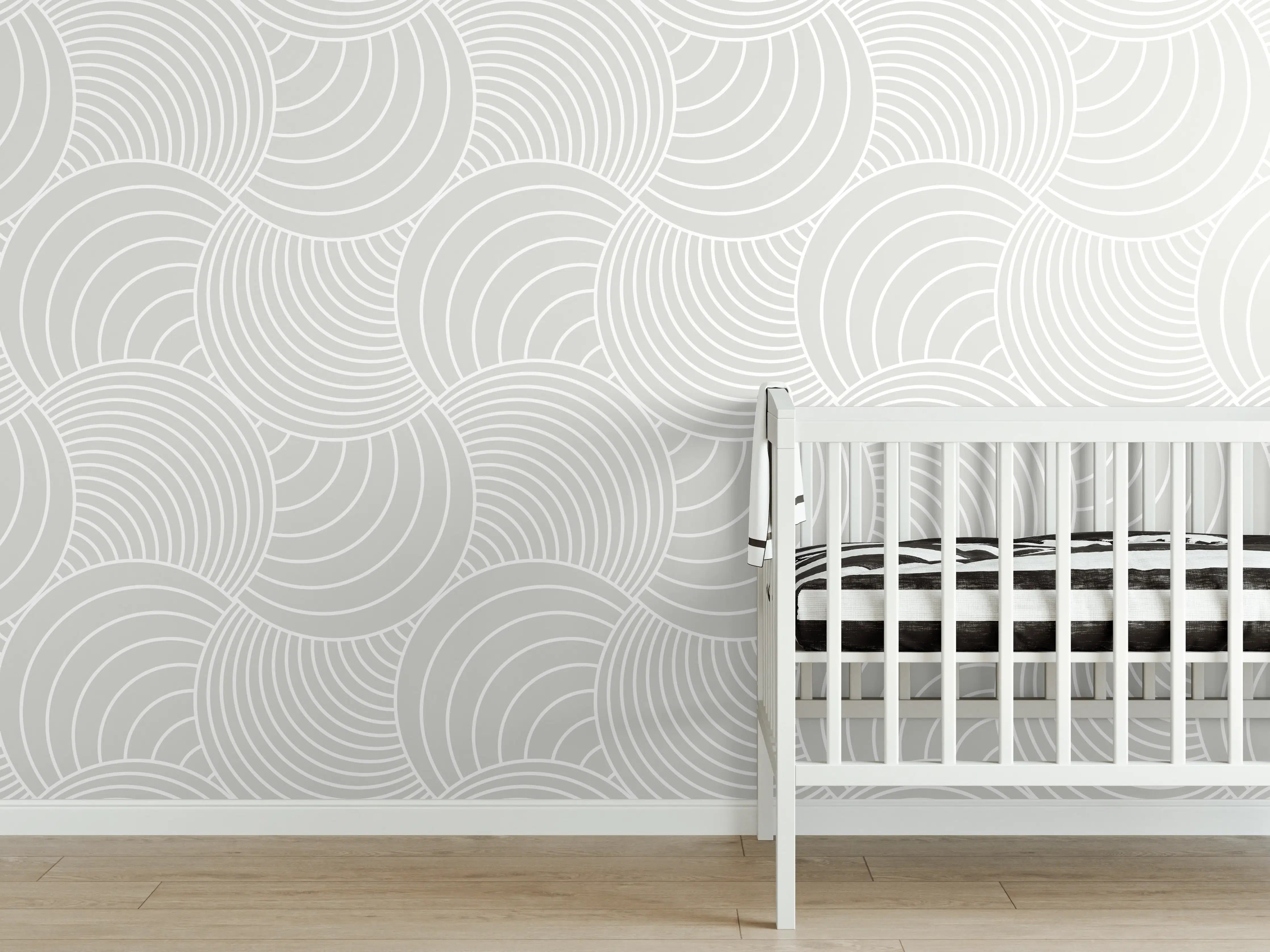 Babyzimmer Wandgestaltung - Weiße Grauliche  Marmor Textur