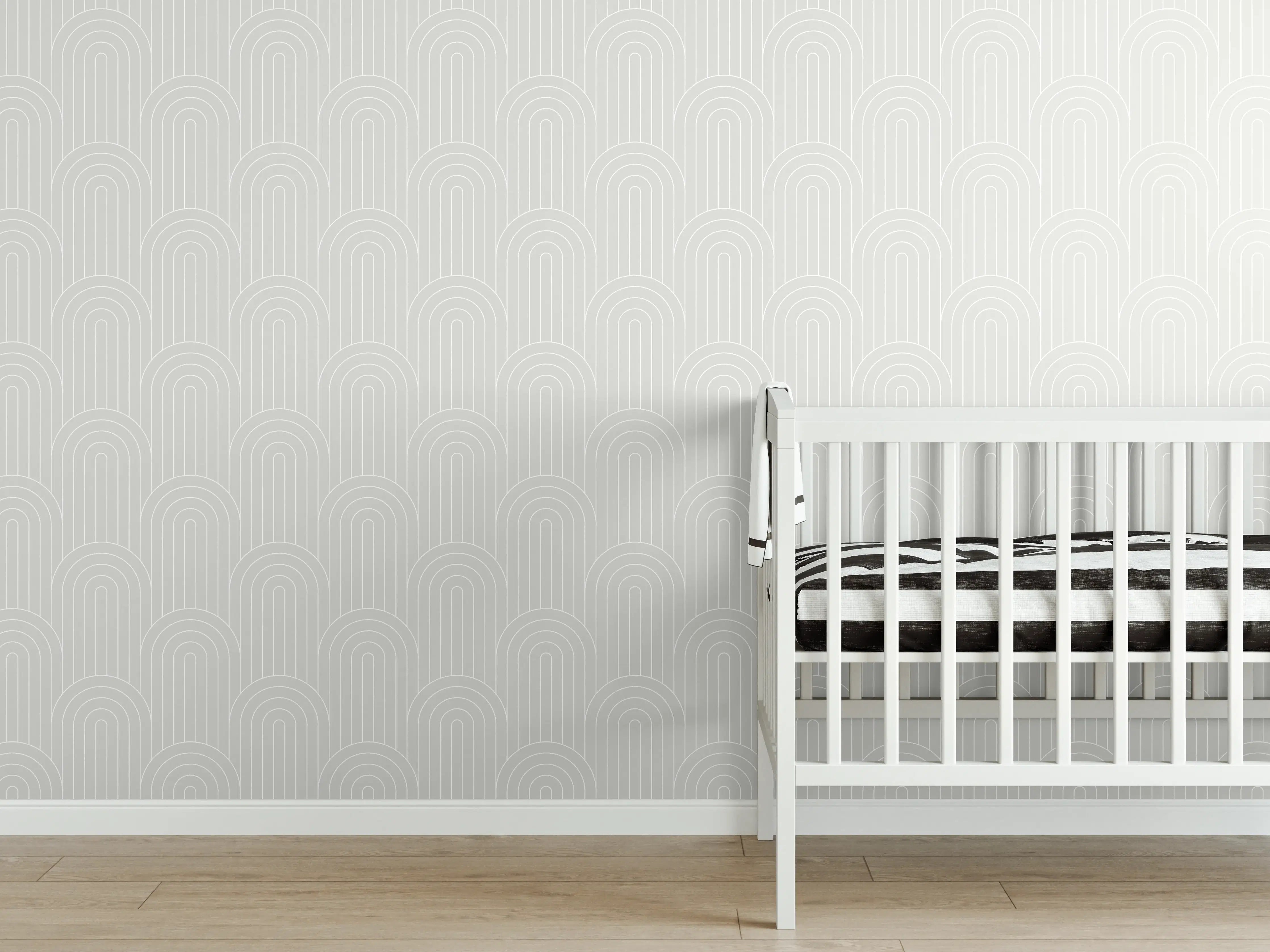 Babyzimmer Wandgestaltung - Weiße Grautöne: Elegante Raumgestaltung