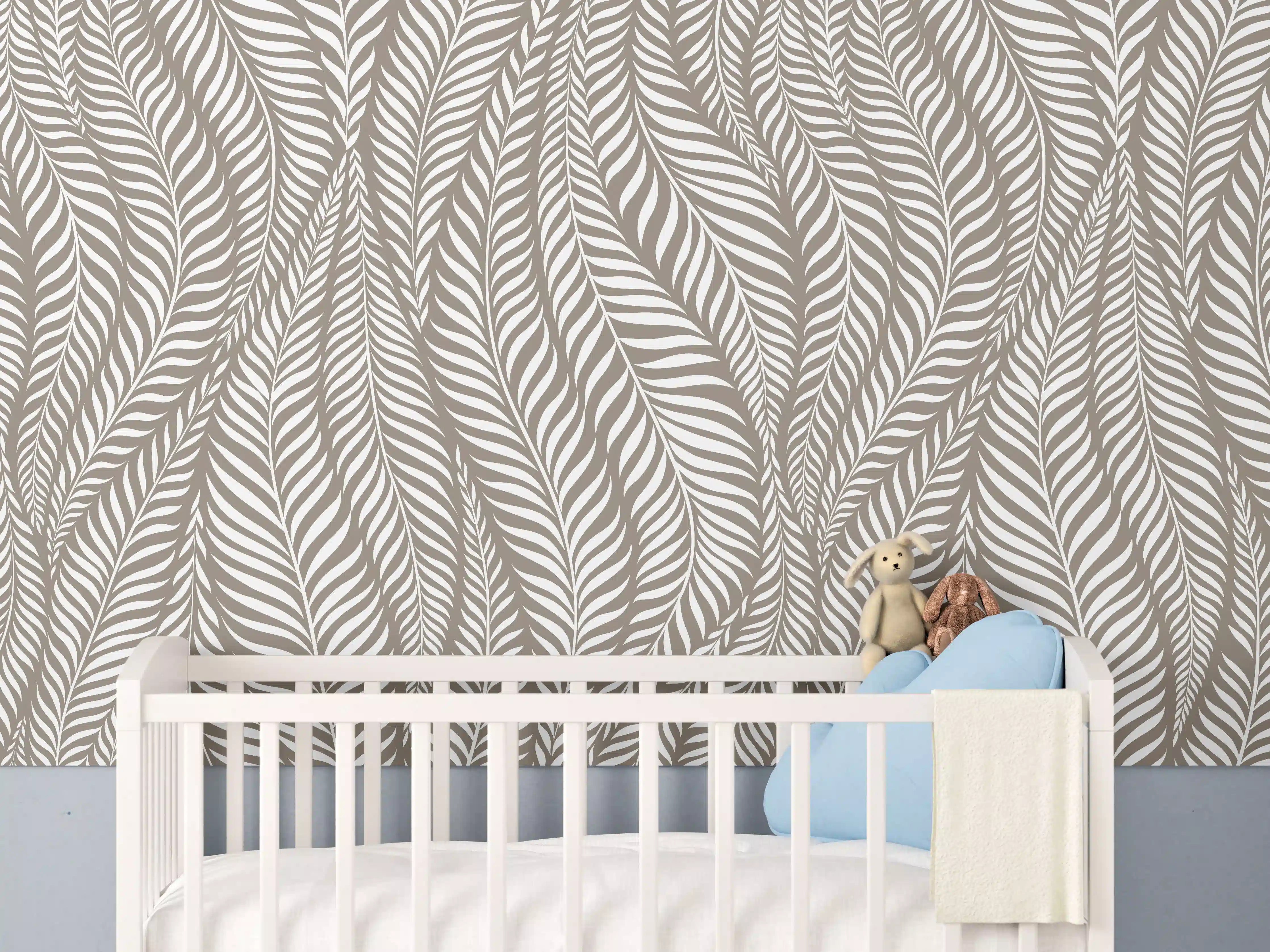 Babyzimmer Wandgestaltung - Weiße Grautöne, elegante Wandgestaltung