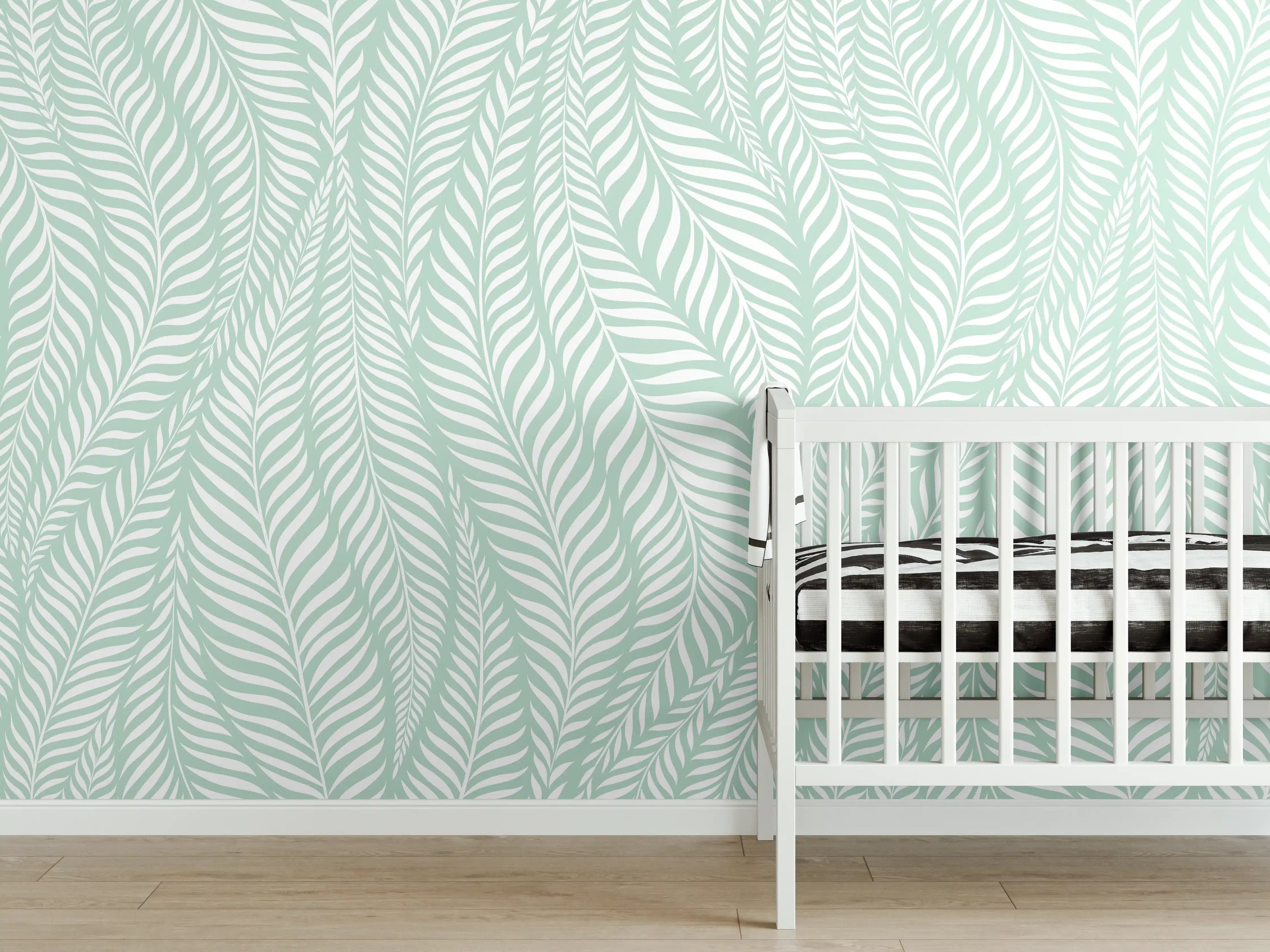 Babyzimmer Wandgestaltung - Weiße Marmor-Textur mit dezenten Graunuancen