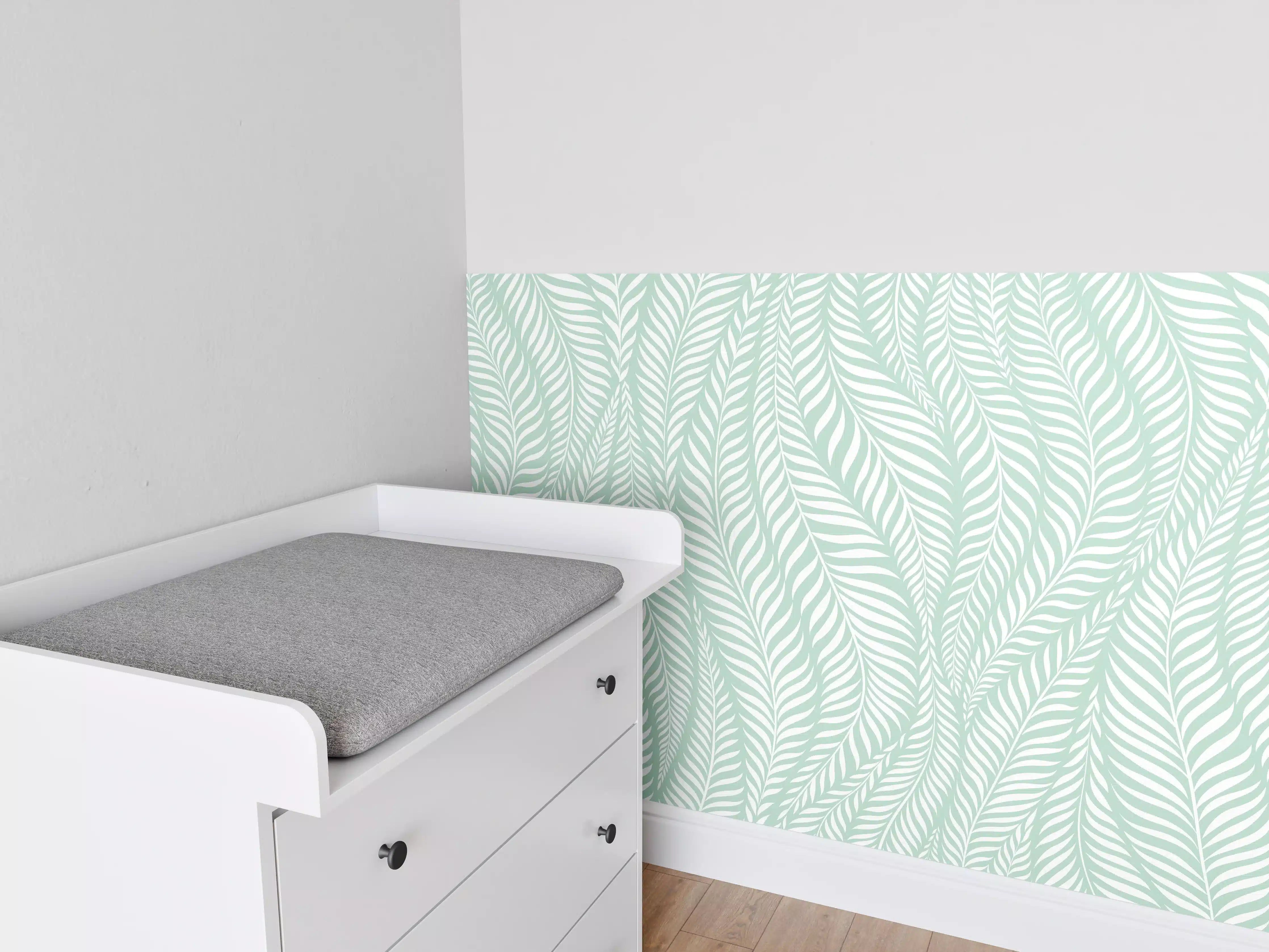 Babyzimmer Wandgestaltung - Weiße Marmor-Textur mit dezenten Graunuancen