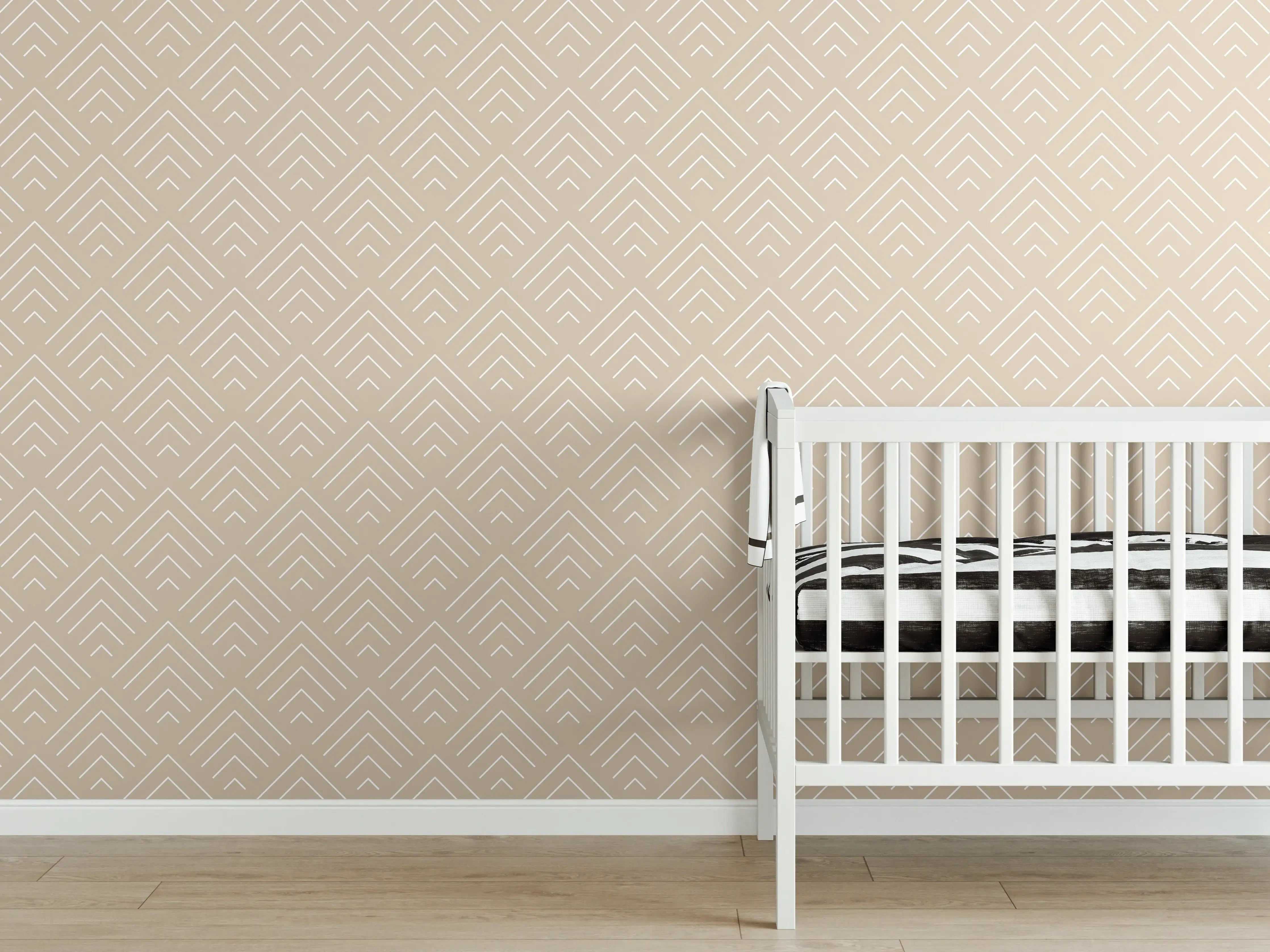Babyzimmer Wandgestaltung - Weiße Marmor-Textur mit zartem Grauschimmer